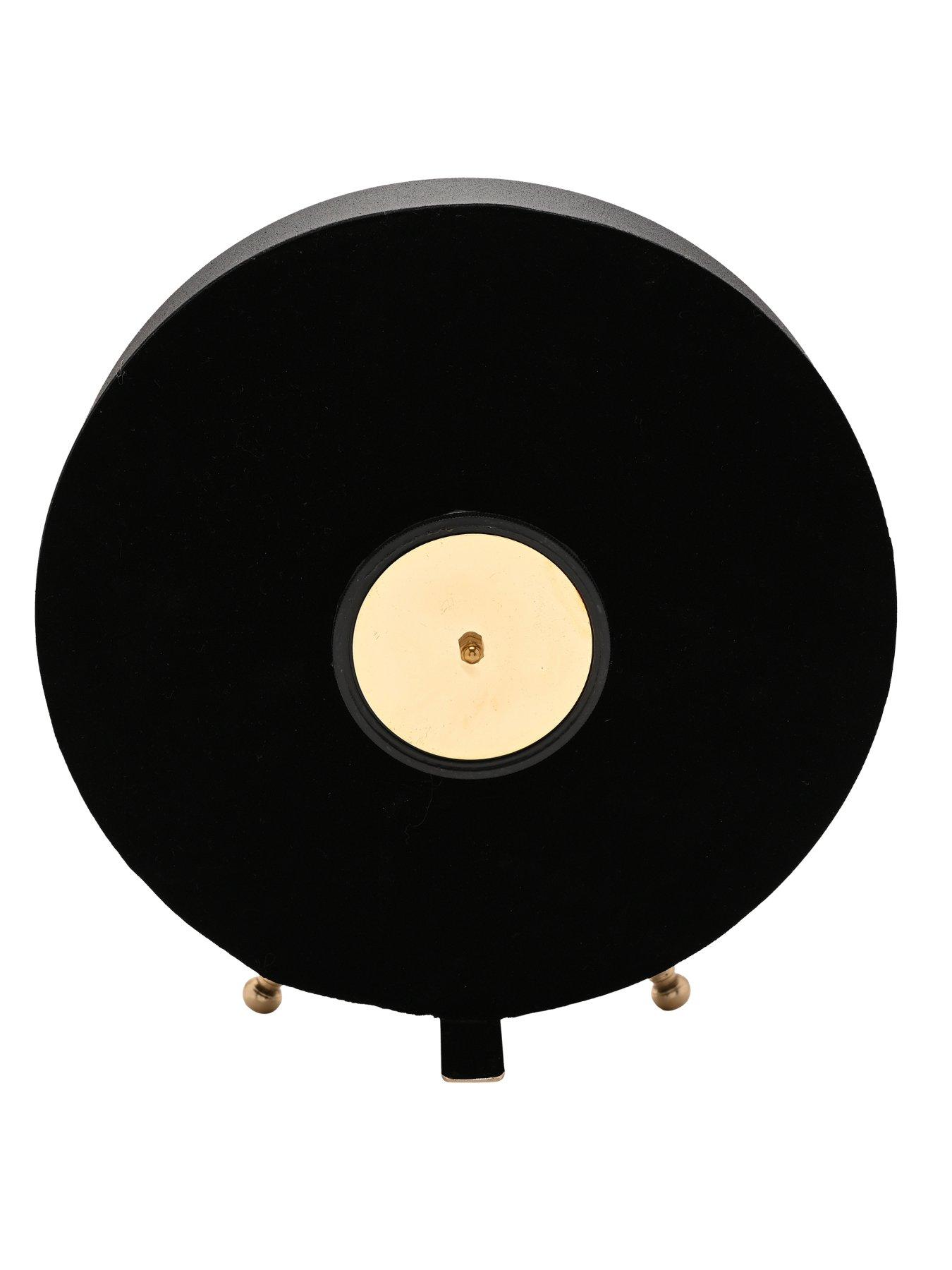 Image 5 of 7 of Hestia Black &amp; Gold Table Clock - 25cm