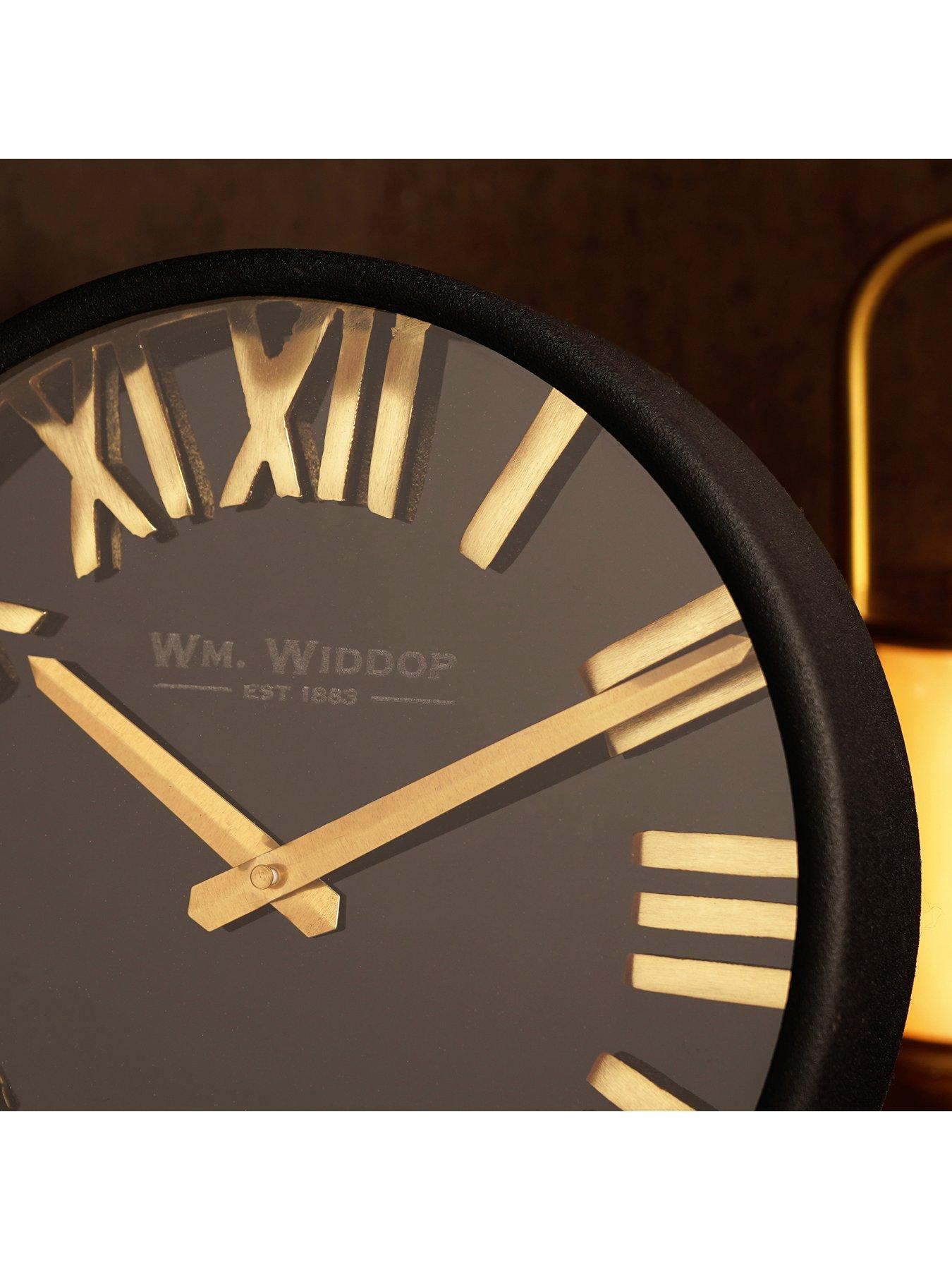 Image 7 of 7 of Hestia Black &amp; Gold Table Clock - 25cm