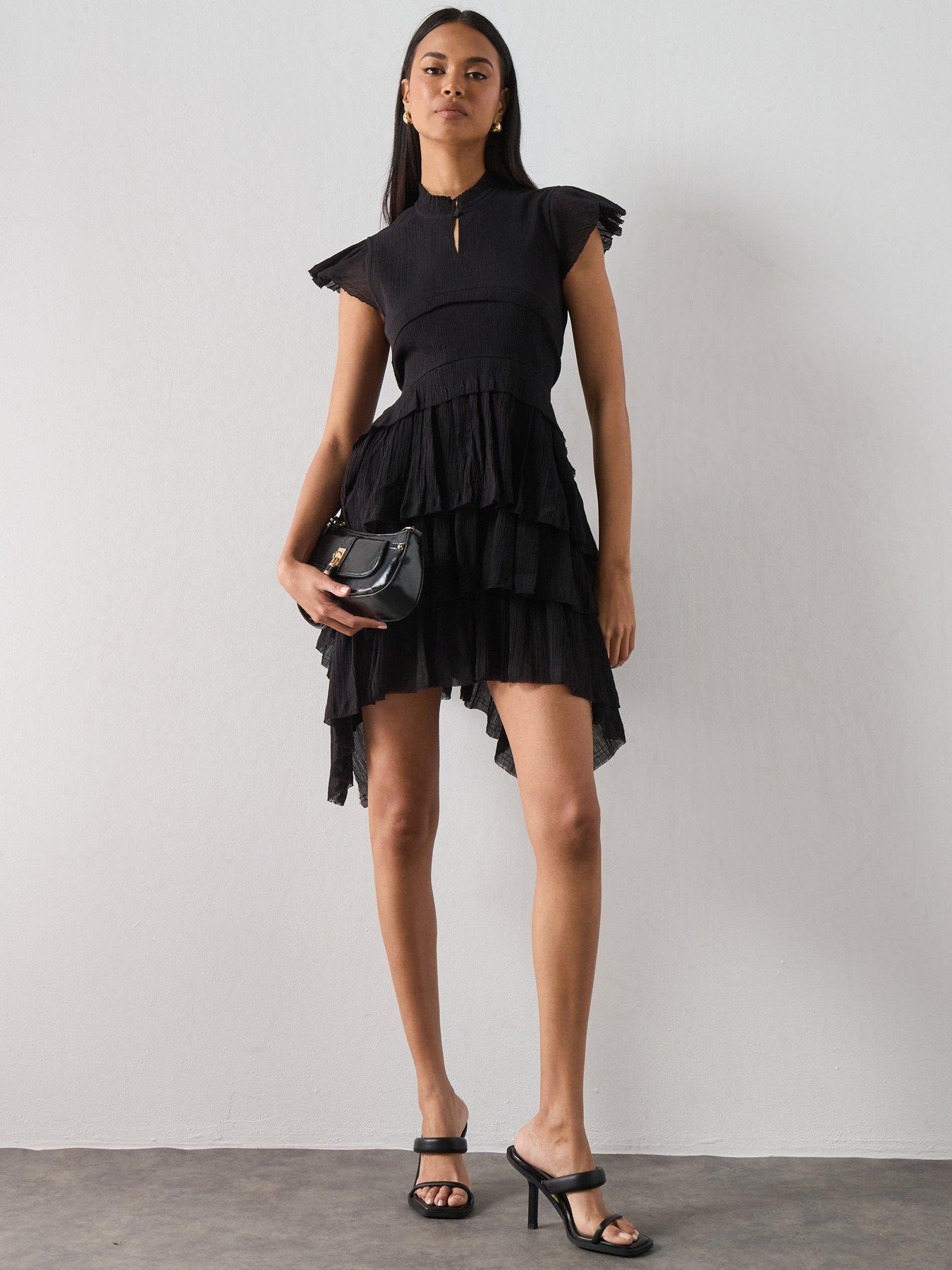all saints black mini dress All Saints Asha Chain Black Mini Dress – White Chocolate Couture main image 0