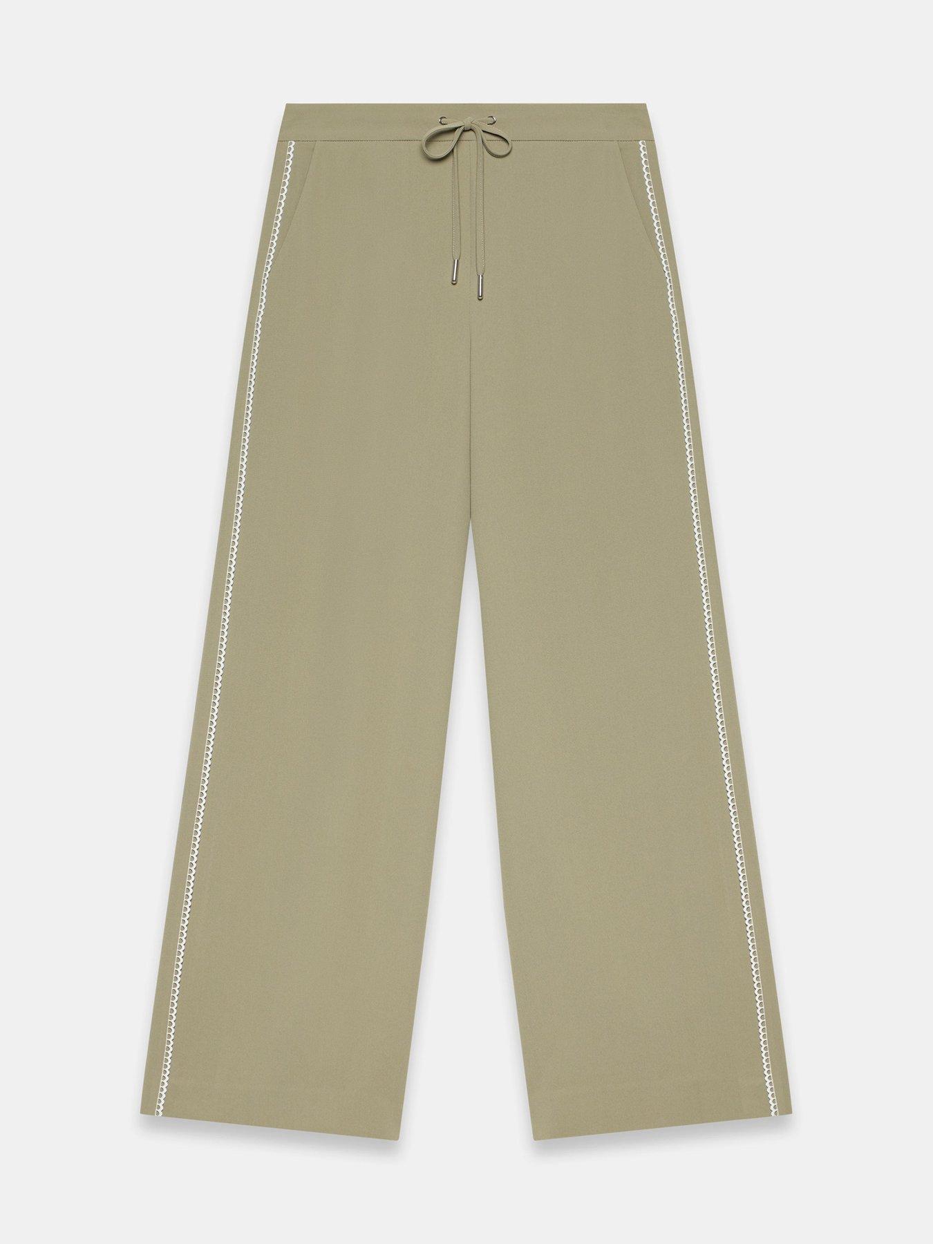 Image 5 of 6 of Mint Velvet Scallop Stripe Trousers - Khaki