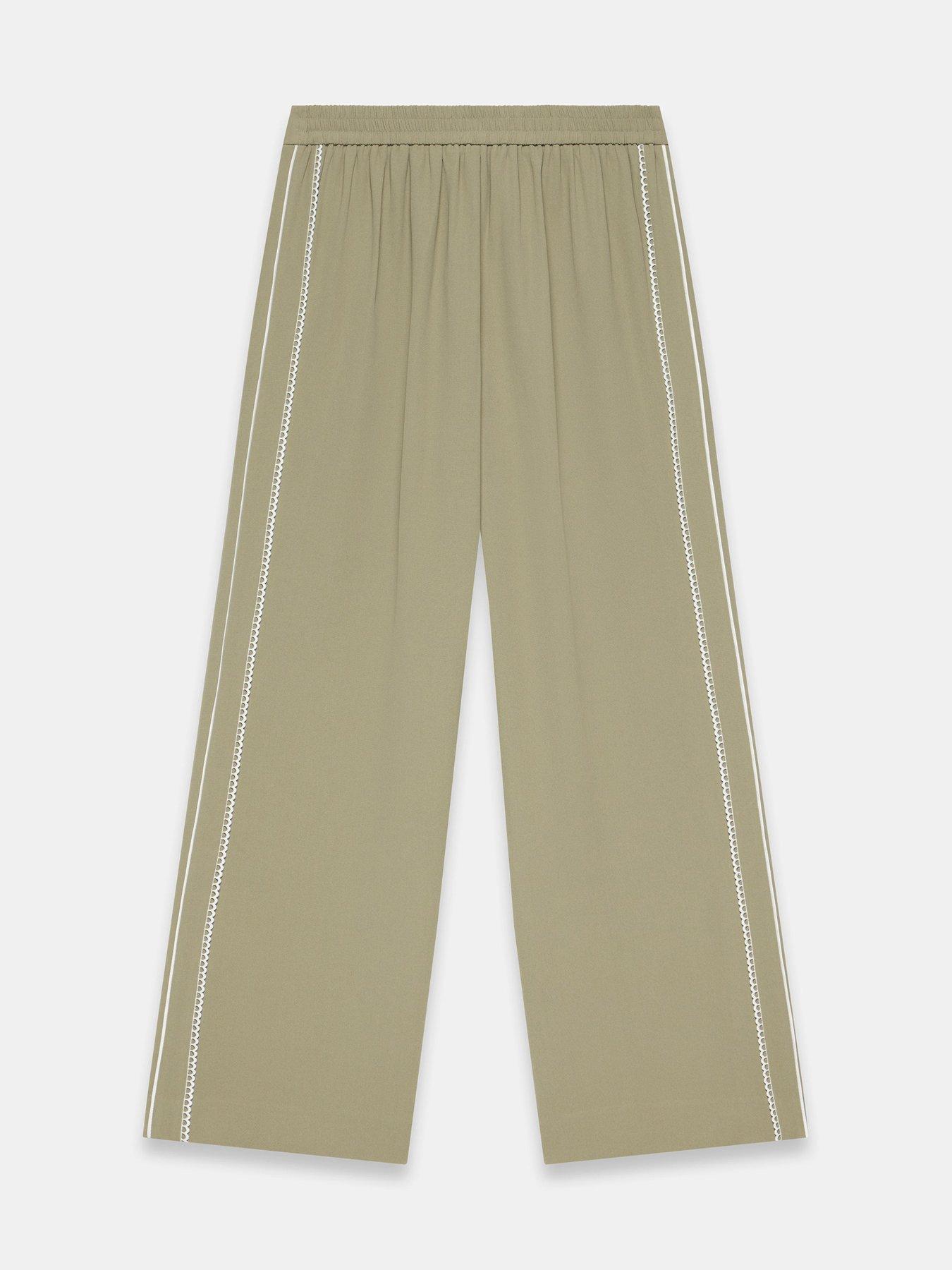 Image 6 of 6 of Mint Velvet Scallop Stripe Trousers - Khaki
