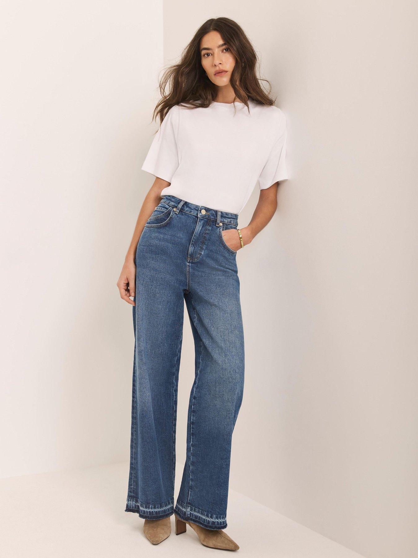 Mint Velvet Mid Indigo Ankle Wide Jean