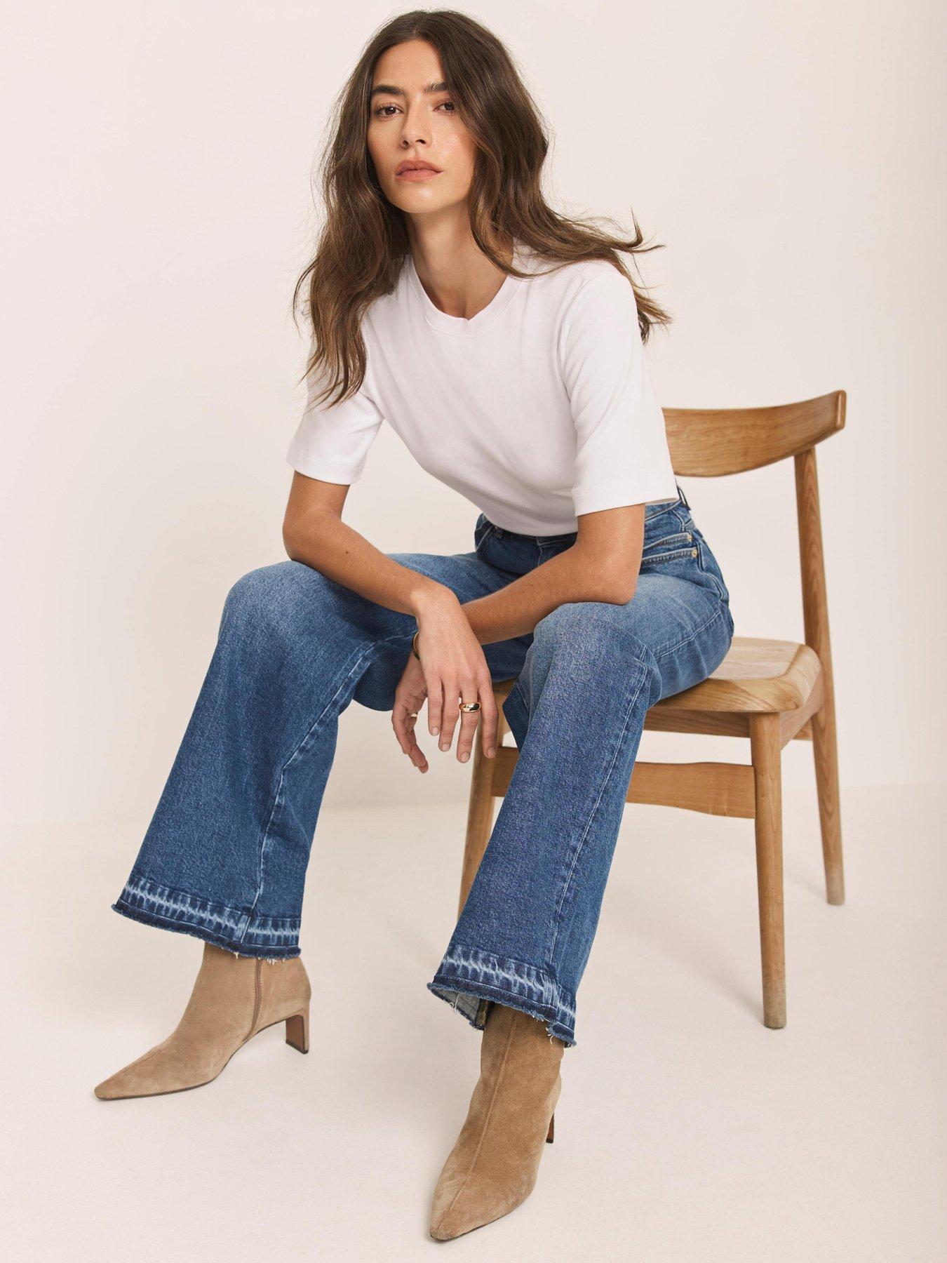 Image 2 of 6 of Mint Velvet Mid Indigo Ankle Wide Jeans - Blue