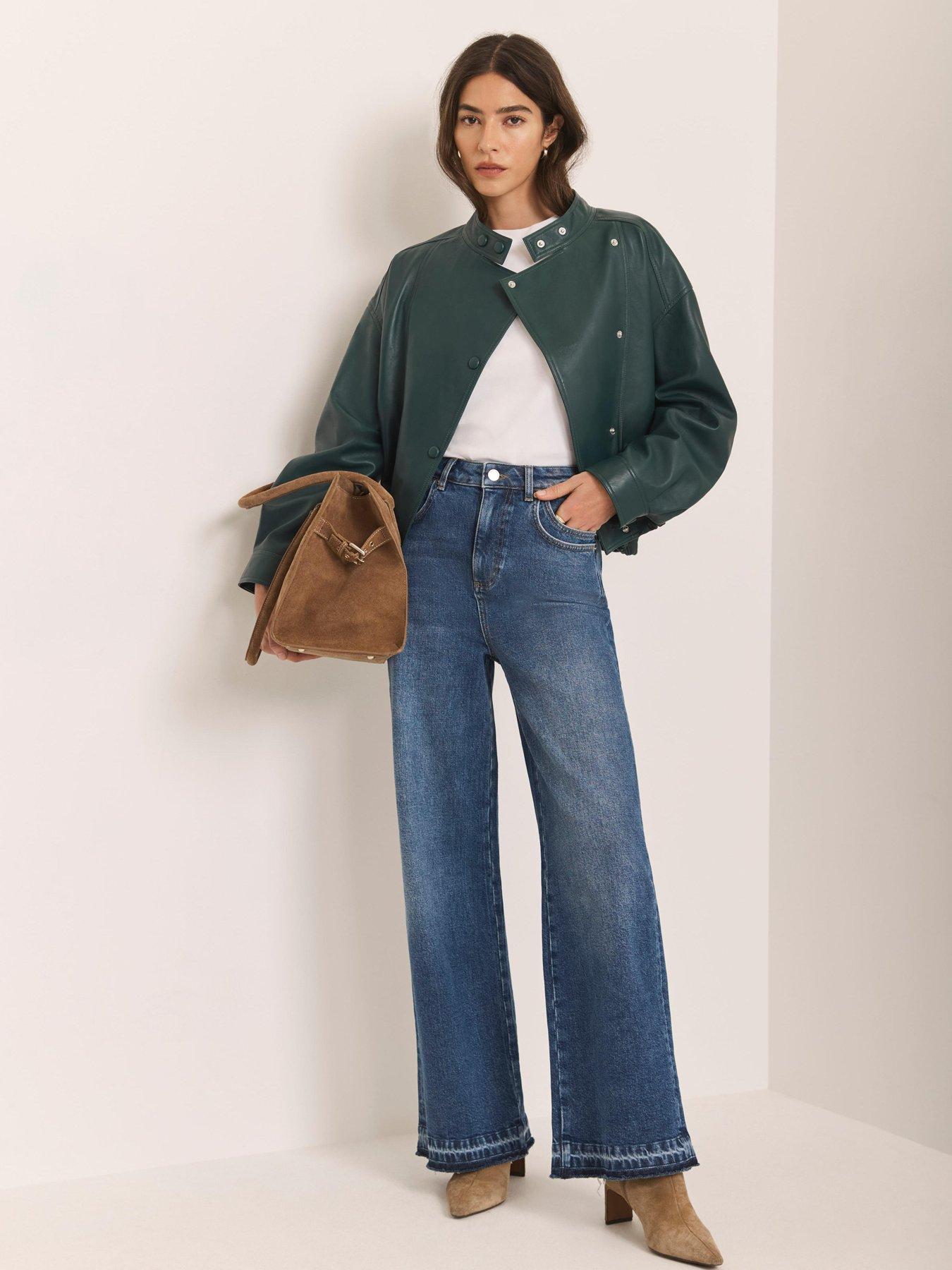 Image 4 of 6 of Mint Velvet Mid Indigo Ankle Wide Jeans - Blue