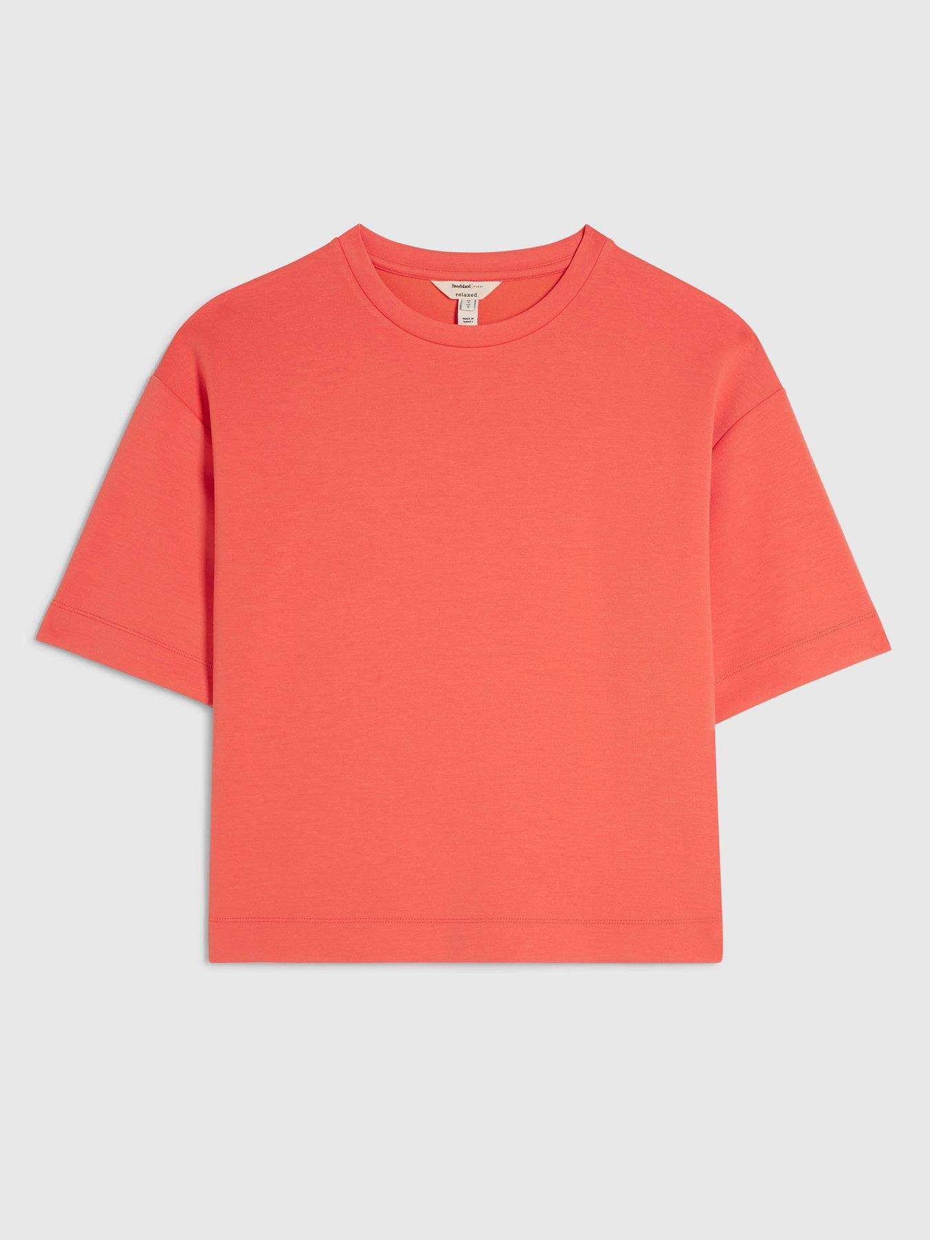 River Island Short Sleeve Premium Neo Boxy Clean T-Shirt - Orange | Very