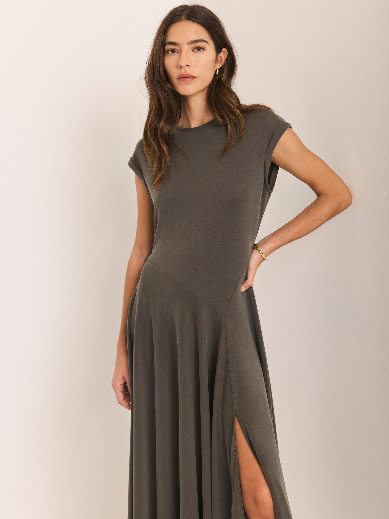 mint velvet asymmetric dress Mint Velvet Cream Asymmetric Waist Midi Dress | Size S | Cream | Sleeveless