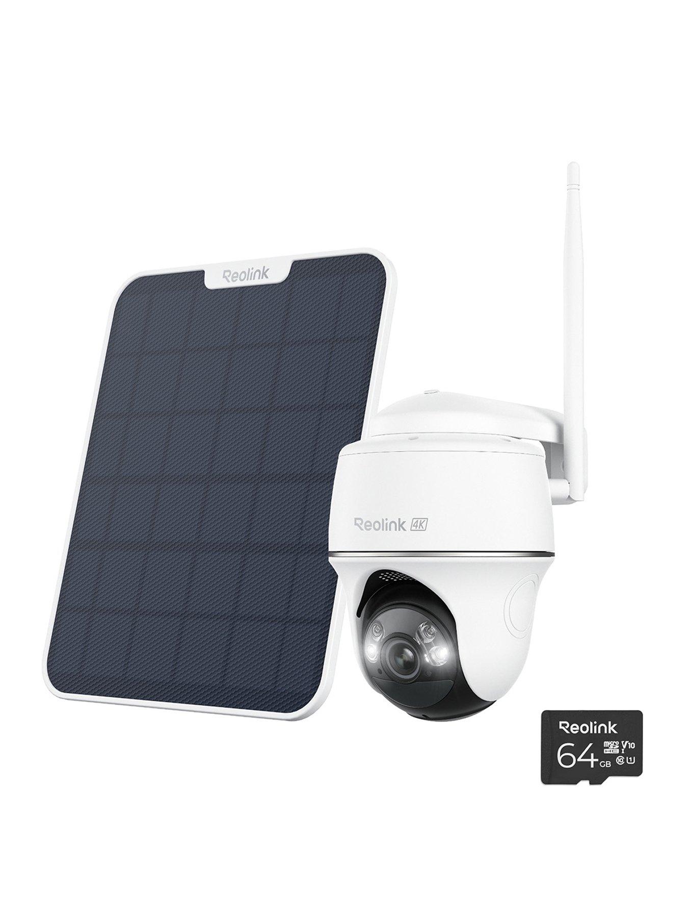 Reolink Argus Series 4K PT Auto Track Battery WiFi Outdoor Camera with Solar Panel + 64GB