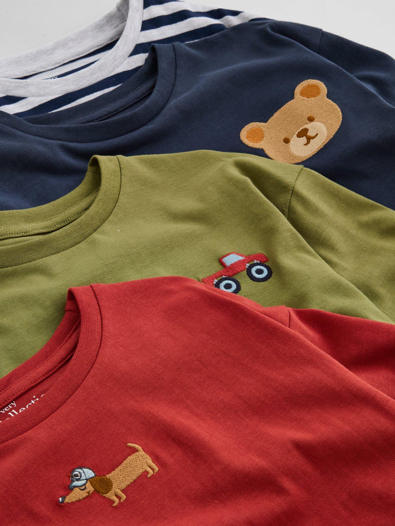 Image 5 of 5 of The Very Collection Boys Cotton Rich 4 Pack Graphic Basic T-Shirt - Multi