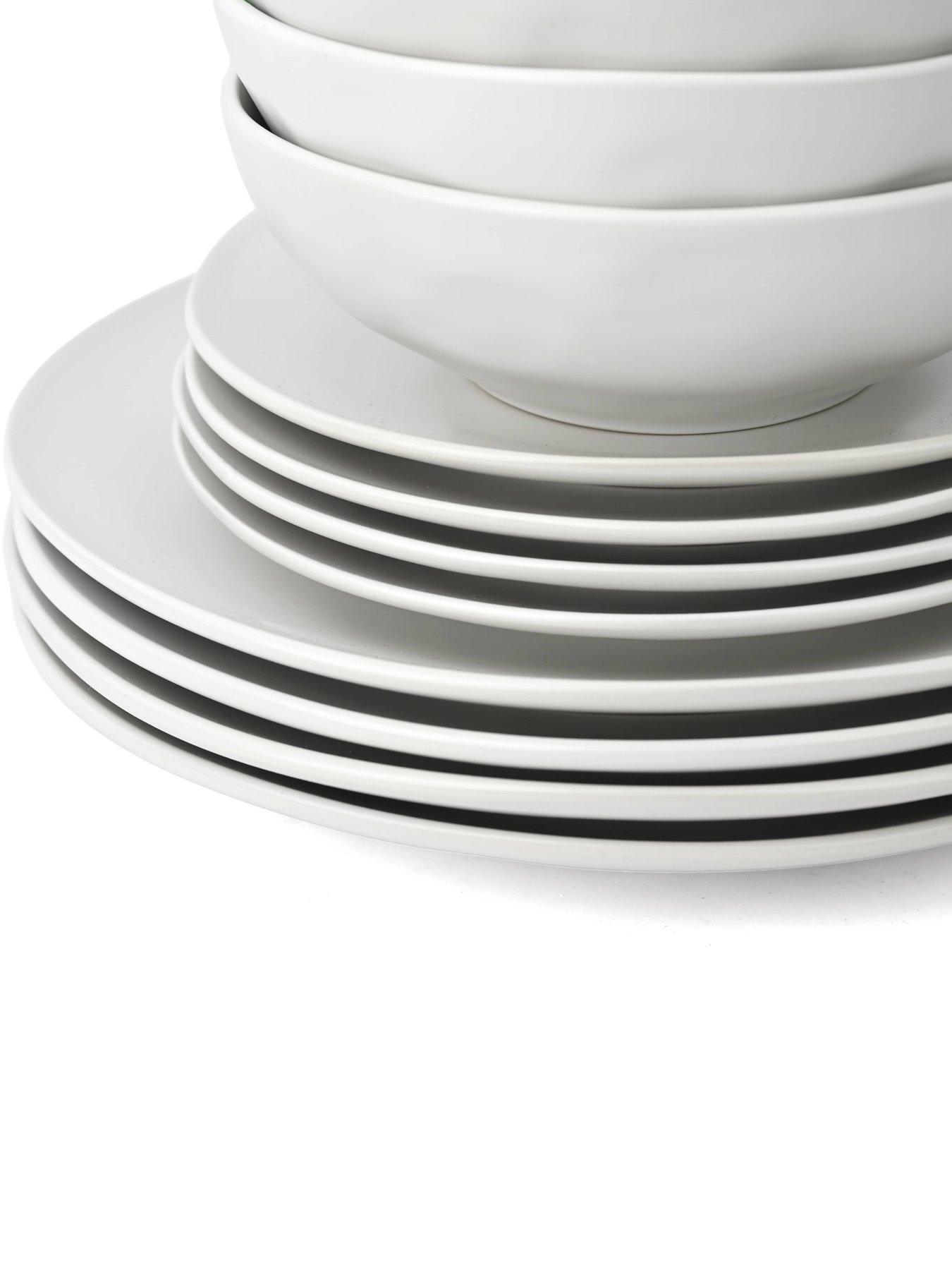 Image 3 of 5 of WATERSIDE 12Pc White Organic Irregular Dinner Set