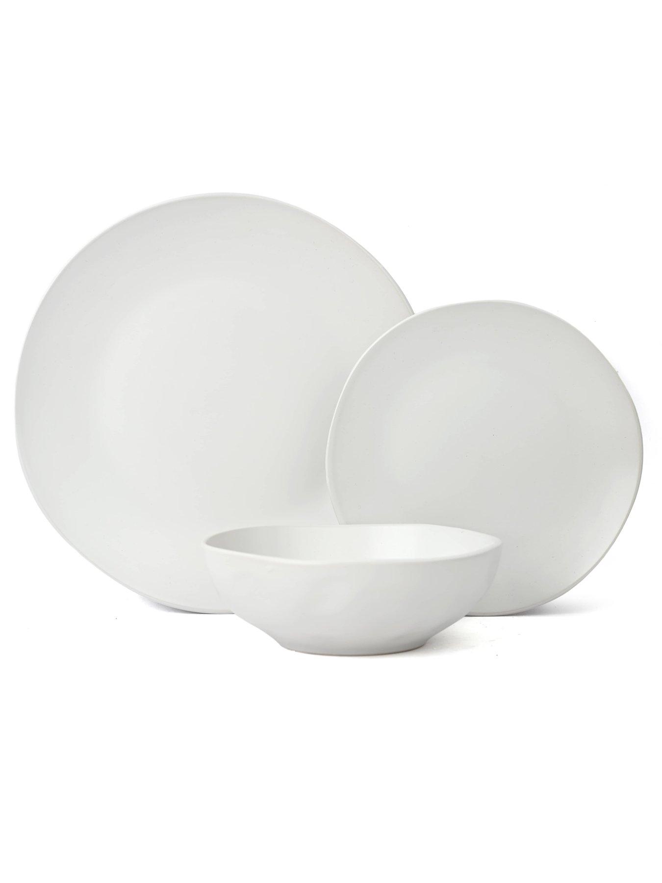 Image 4 of 5 of WATERSIDE 12Pc White Organic Irregular Dinner Set