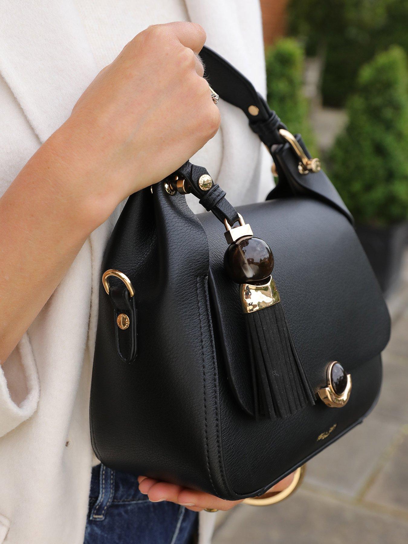 Image 7 of 7 of Luella Grey Diana Top Handle Crossbody Bag In Black
