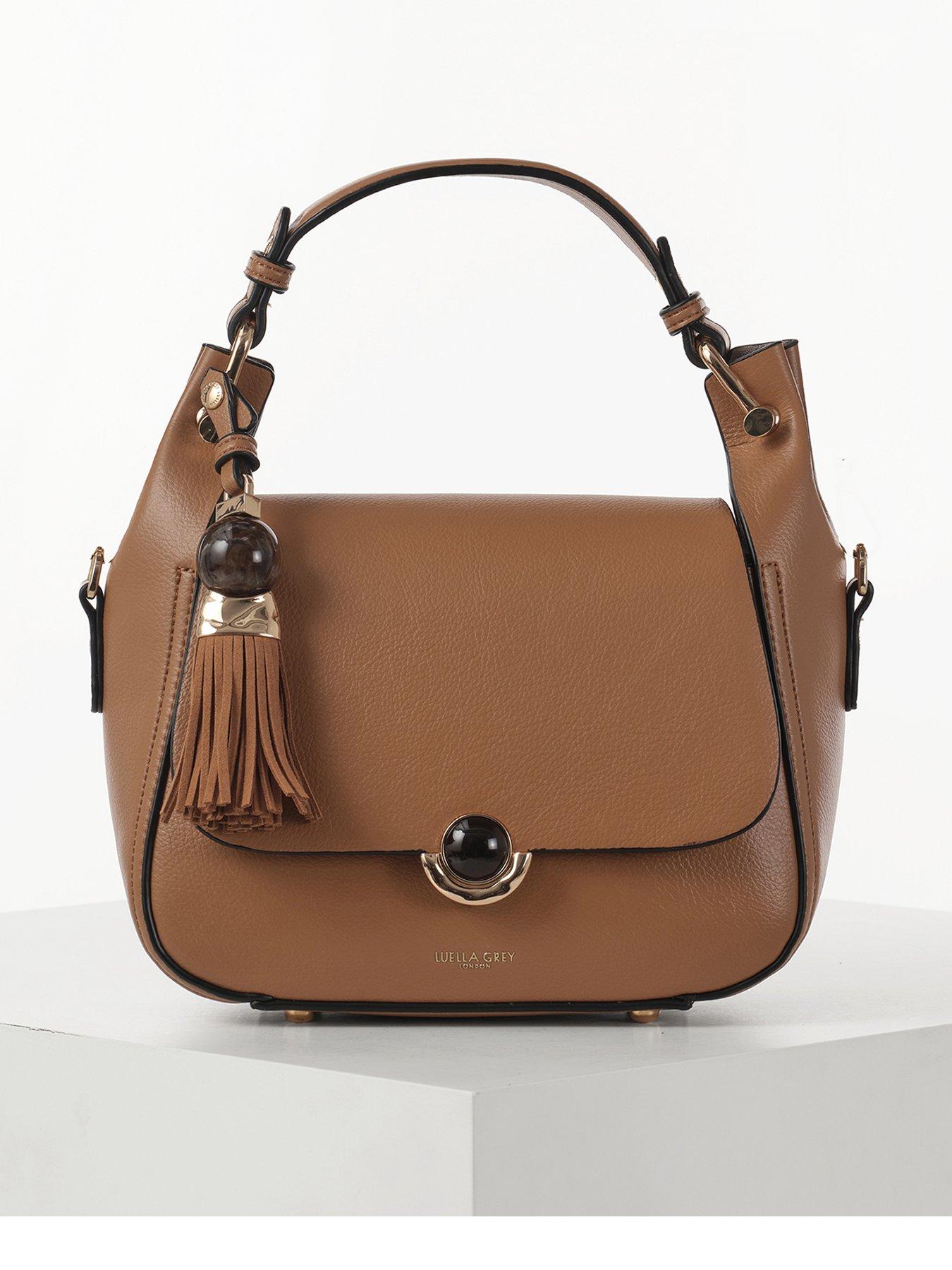Luella Grey Diana Camel Top Handle Crossbody