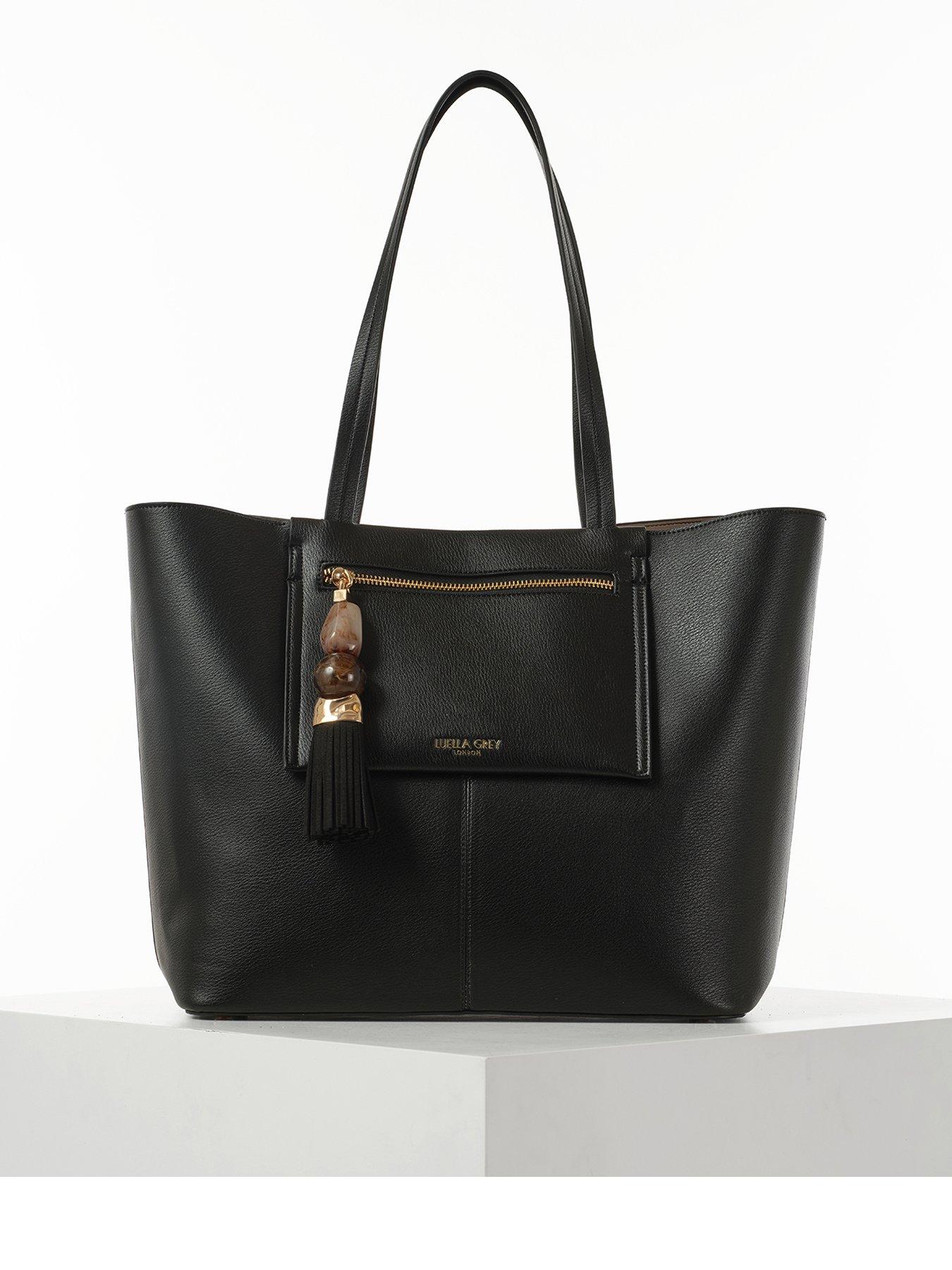 Luella Grey Cindy Black Casual Tote With Laptop Pouch