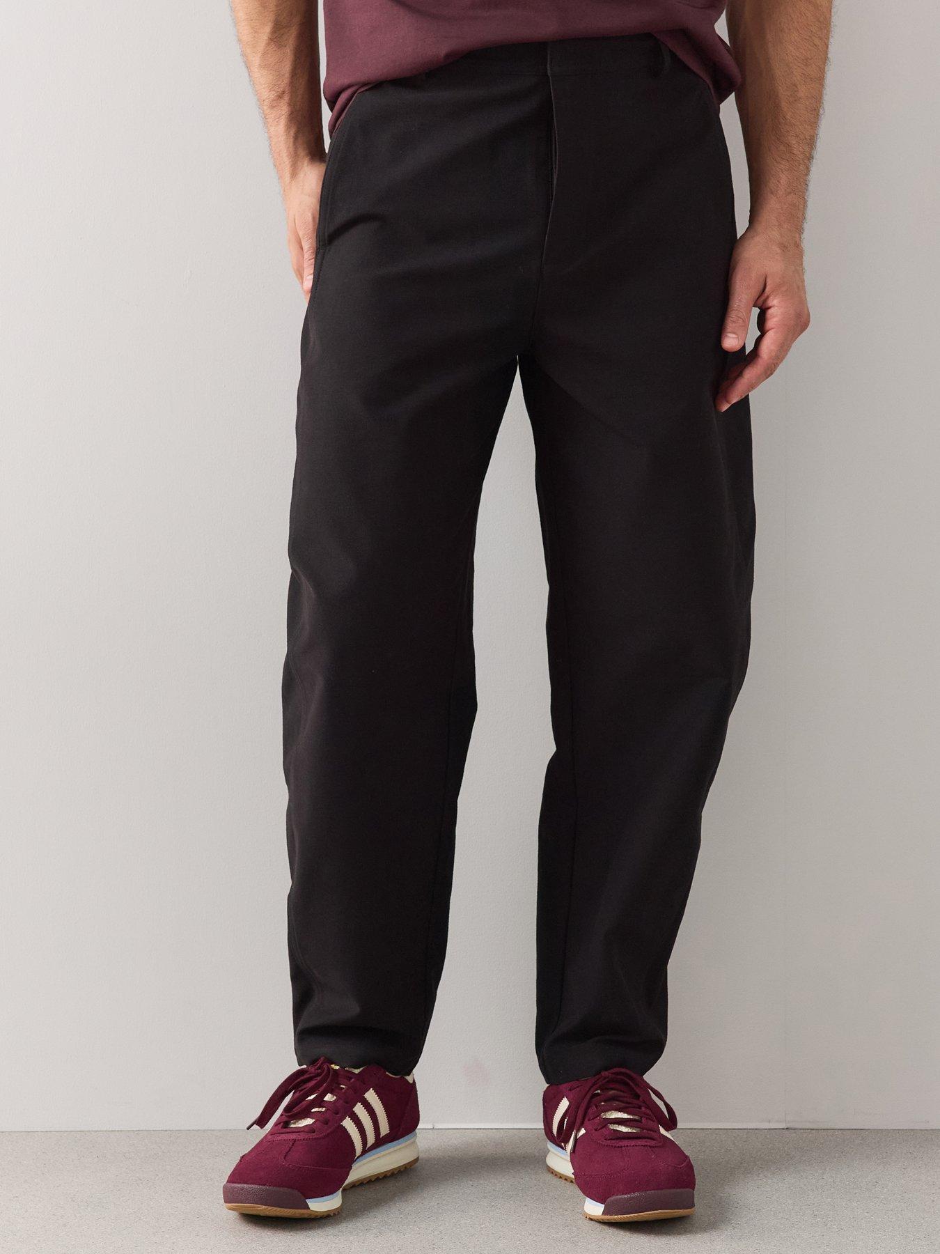 Image 1 of 6 of The Very Collection Barrel Fit Jersey Trousers With Stretch - Black