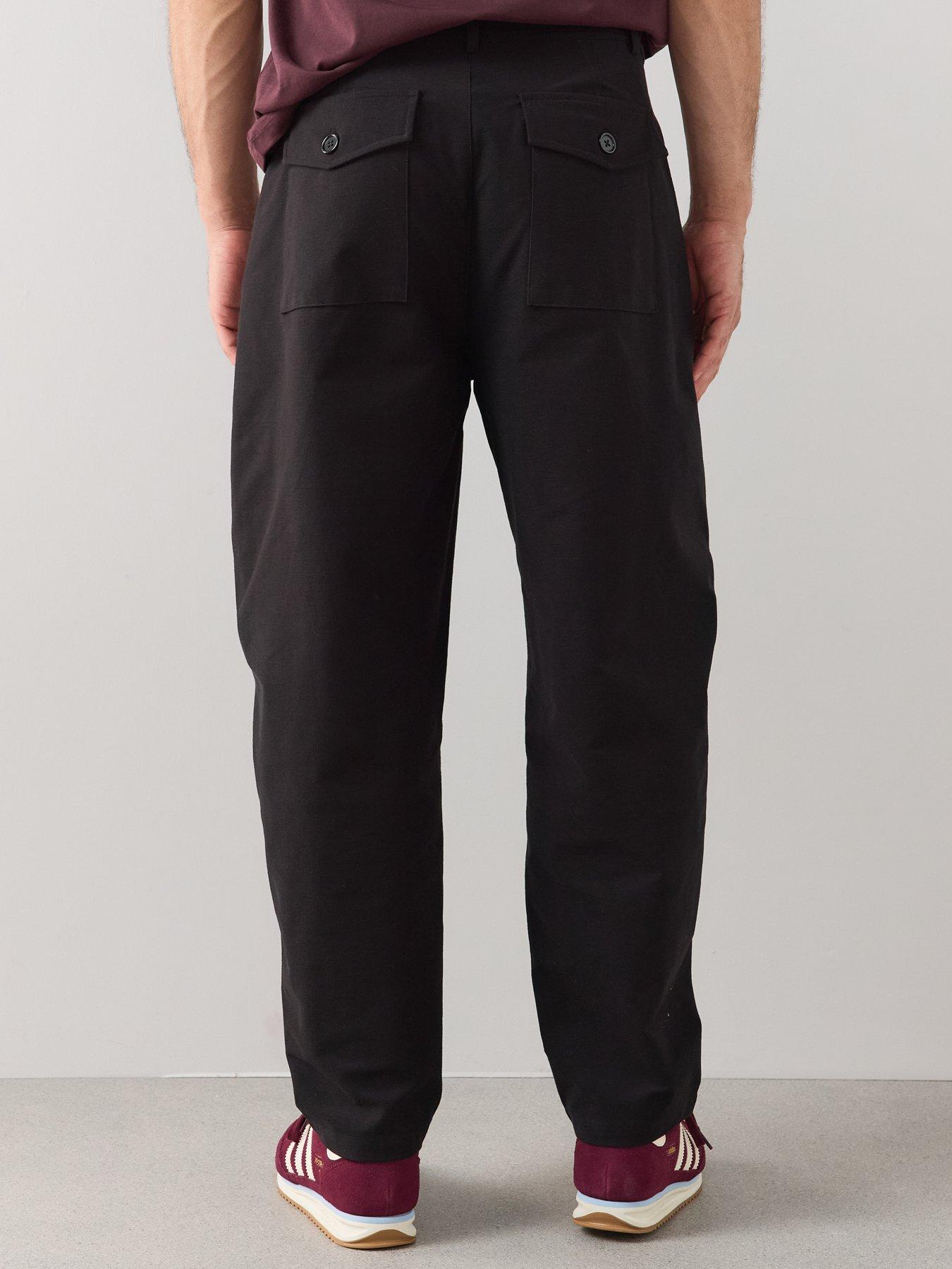 Image 2 of 6 of The Very Collection Barrel Fit Jersey Trousers With Stretch - Black