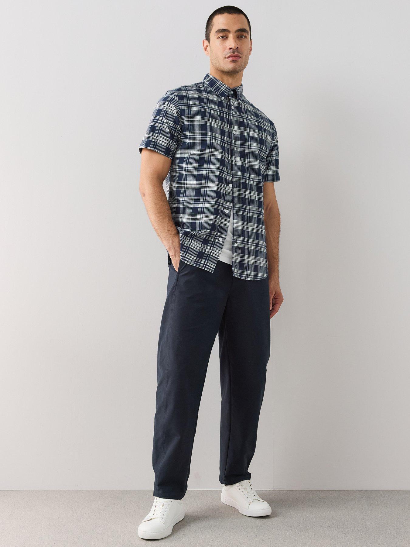 Image 3 of 7 of The Very Collection Barrel Fit Jersey Trousers With Stretch - Navy