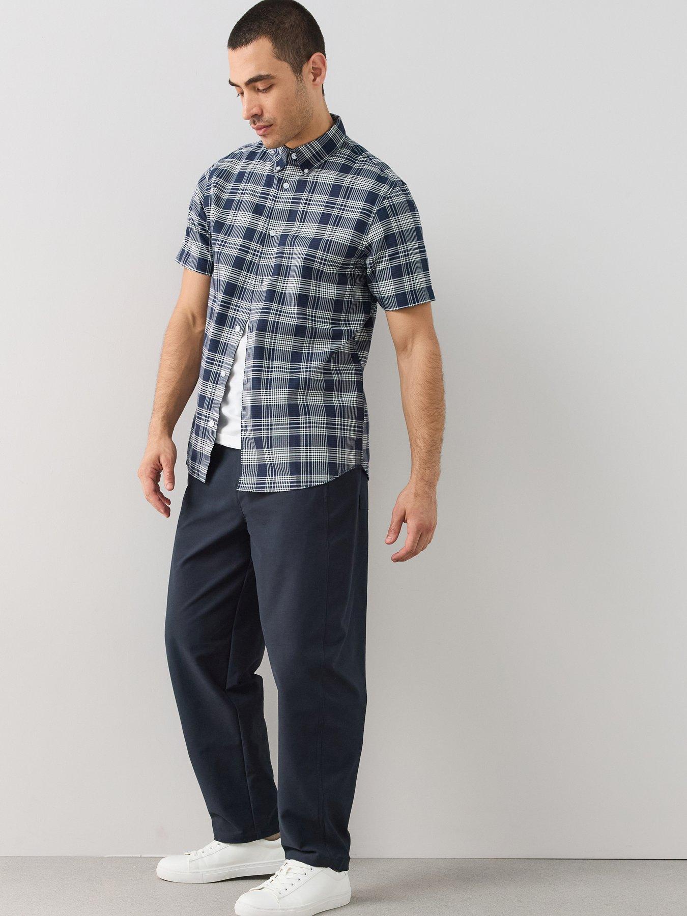 Image 4 of 7 of The Very Collection Barrel Fit Jersey Trousers With Stretch - Navy