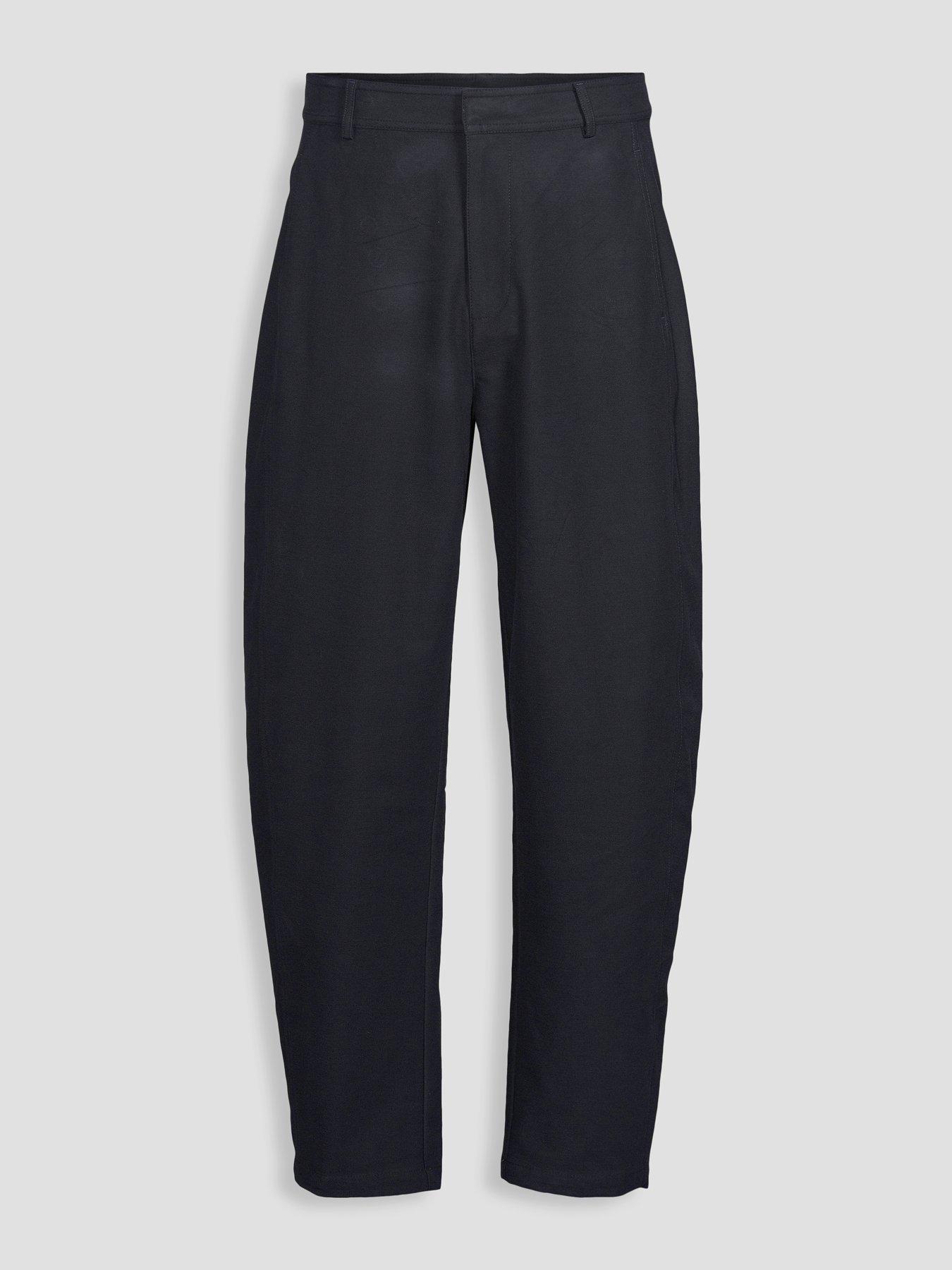 Image 7 of 7 of The Very Collection Barrel Fit Jersey Trousers With Stretch - Navy