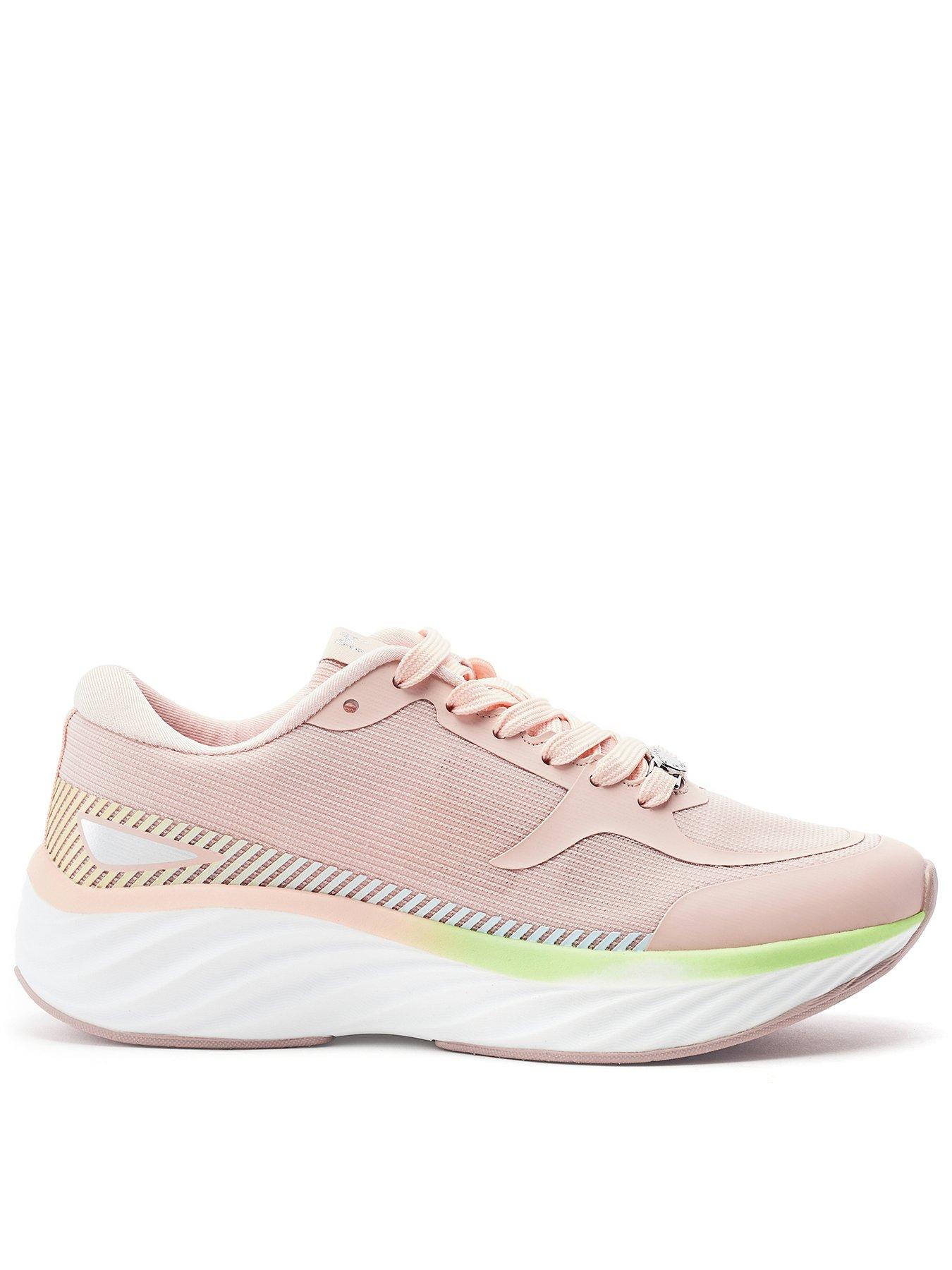 Image 1 of 4 of Moda In Pelle Damara Pink Textile Trainer With Textured Outsole