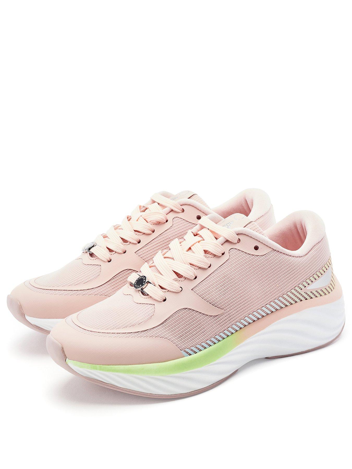 Image 2 of 4 of Moda In Pelle Damara Pink Textile Trainer With Textured Outsole