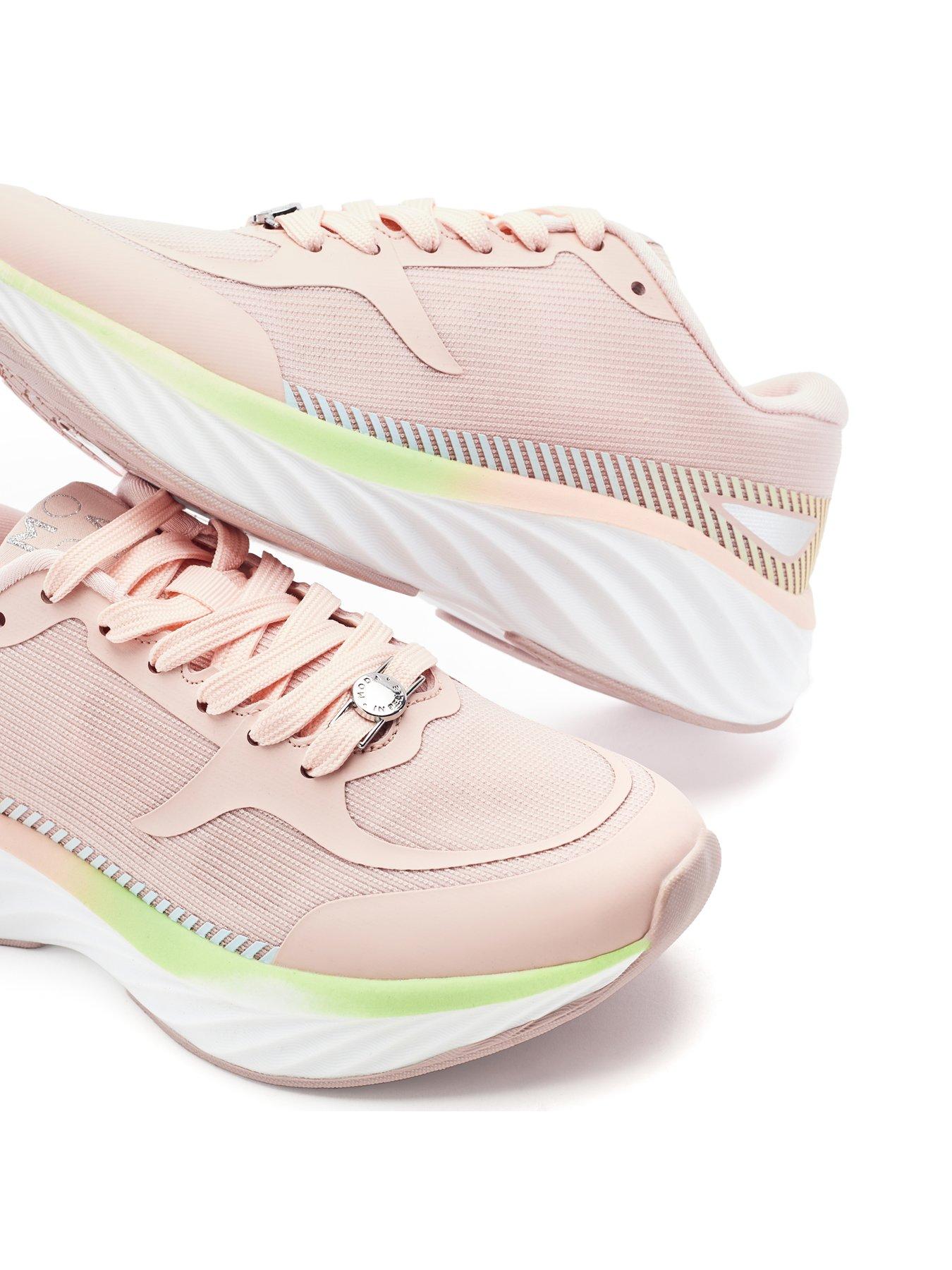 Image 3 of 4 of Moda In Pelle Damara Pink Textile Trainer With Textured Outsole