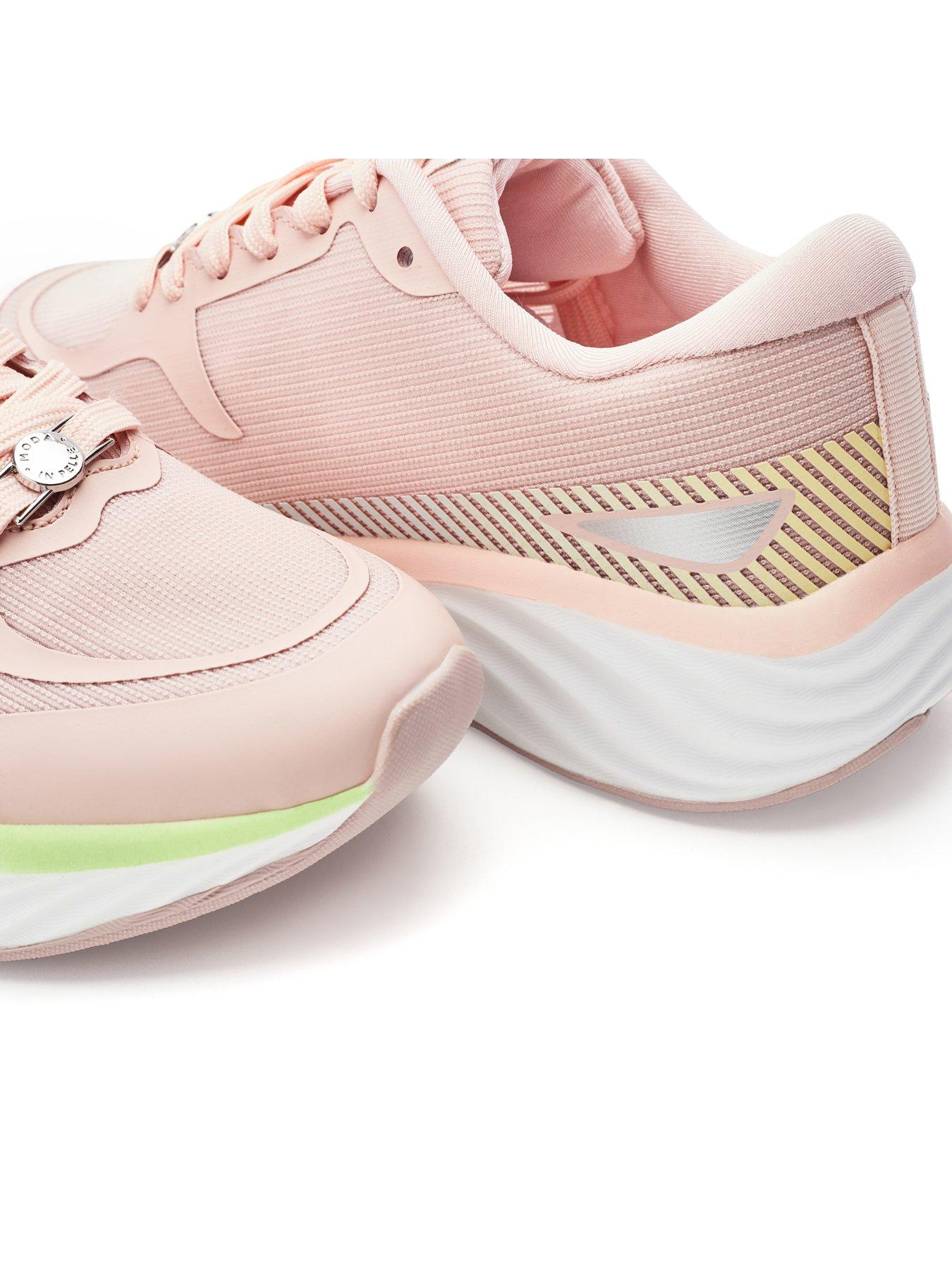 Image 4 of 4 of Moda In Pelle Damara Pink Textile Trainer With Textured Outsole