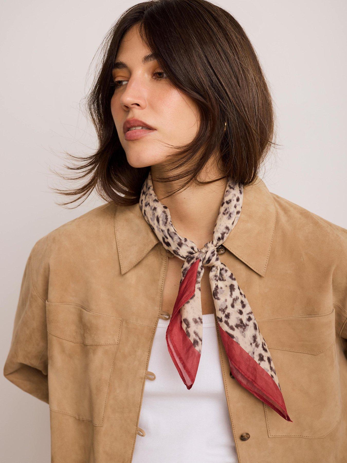 Image 2 of 5 of Mint Velvet Allison Print Neck Scarf - Cream