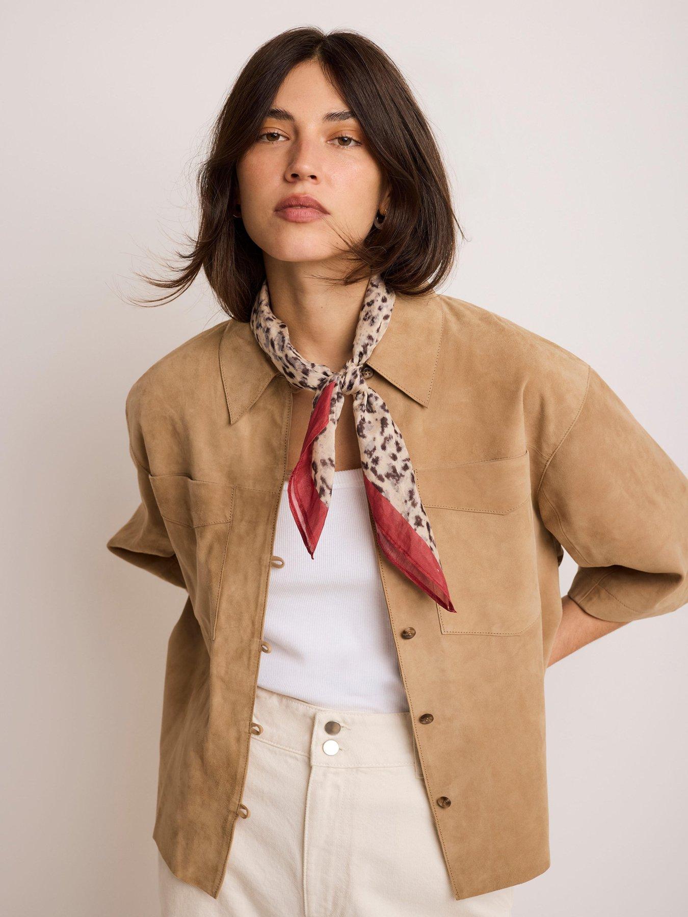 Image 3 of 5 of Mint Velvet Allison Print Neck Scarf - Cream