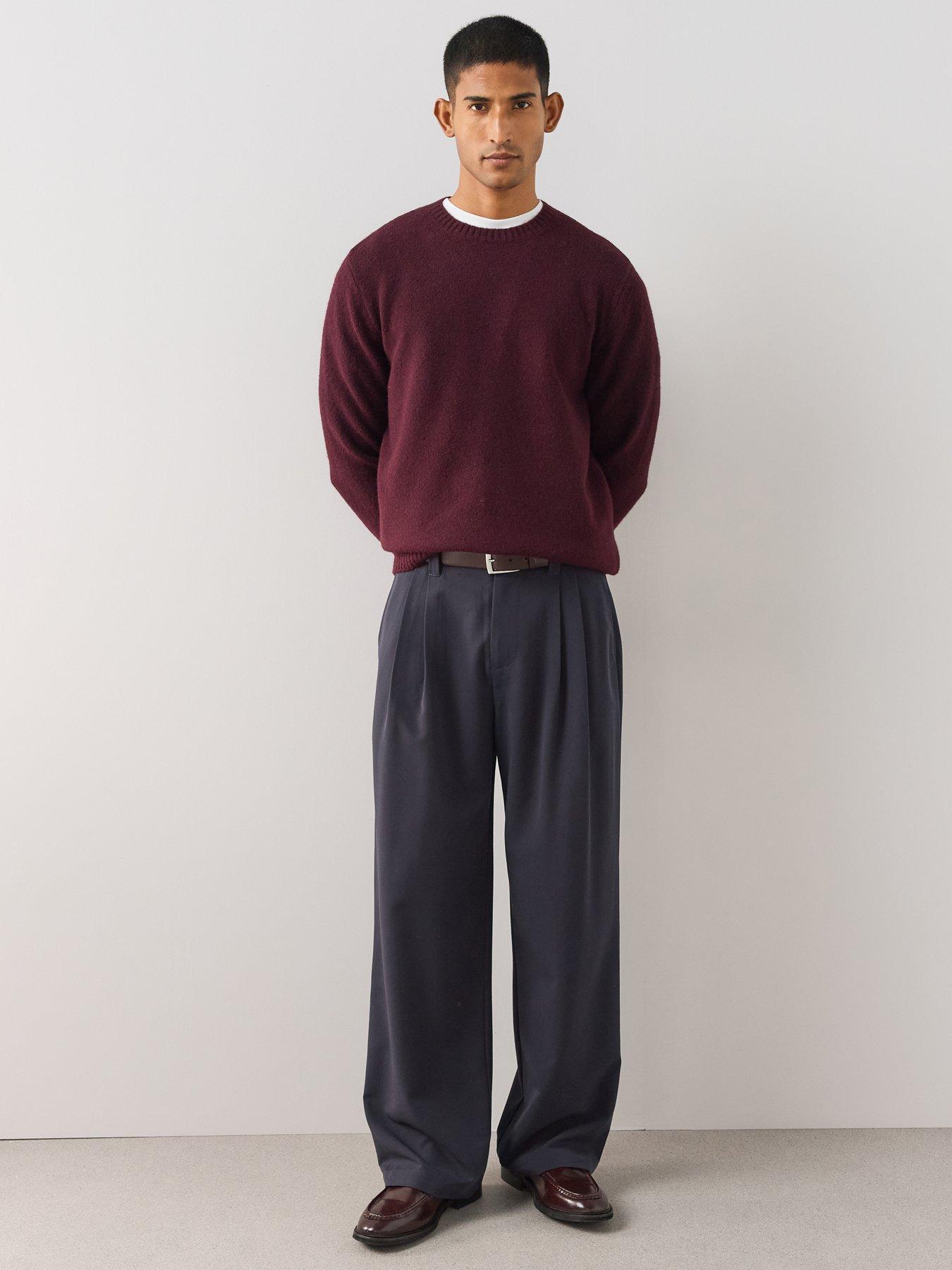 Image 1 of 6 of The Very Collection Mens Wool Blend Relaxed Fit Formal Trouser - Navy