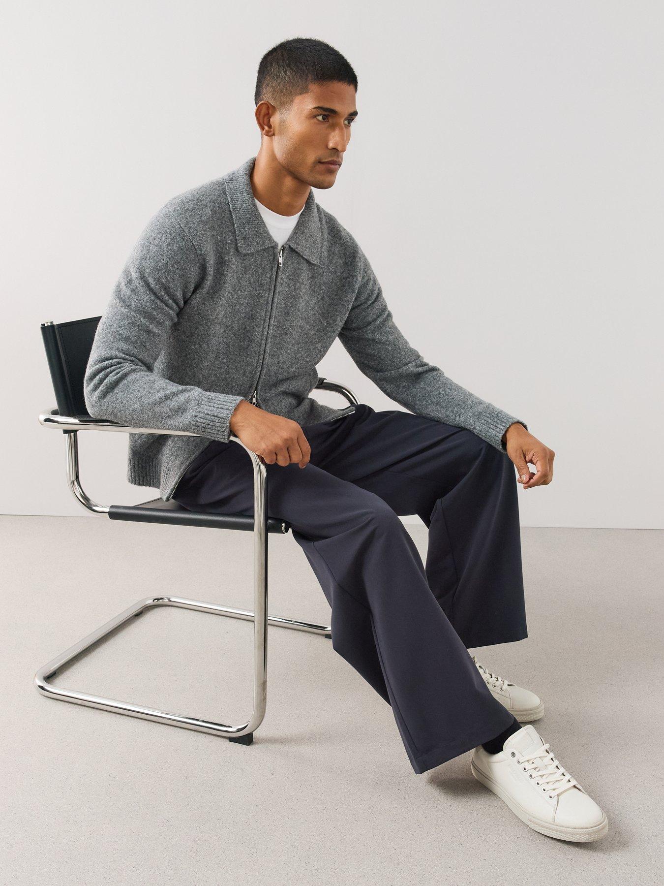 Image 3 of 6 of The Very Collection Mens Wool Blend Relaxed Fit Formal Trouser - Navy