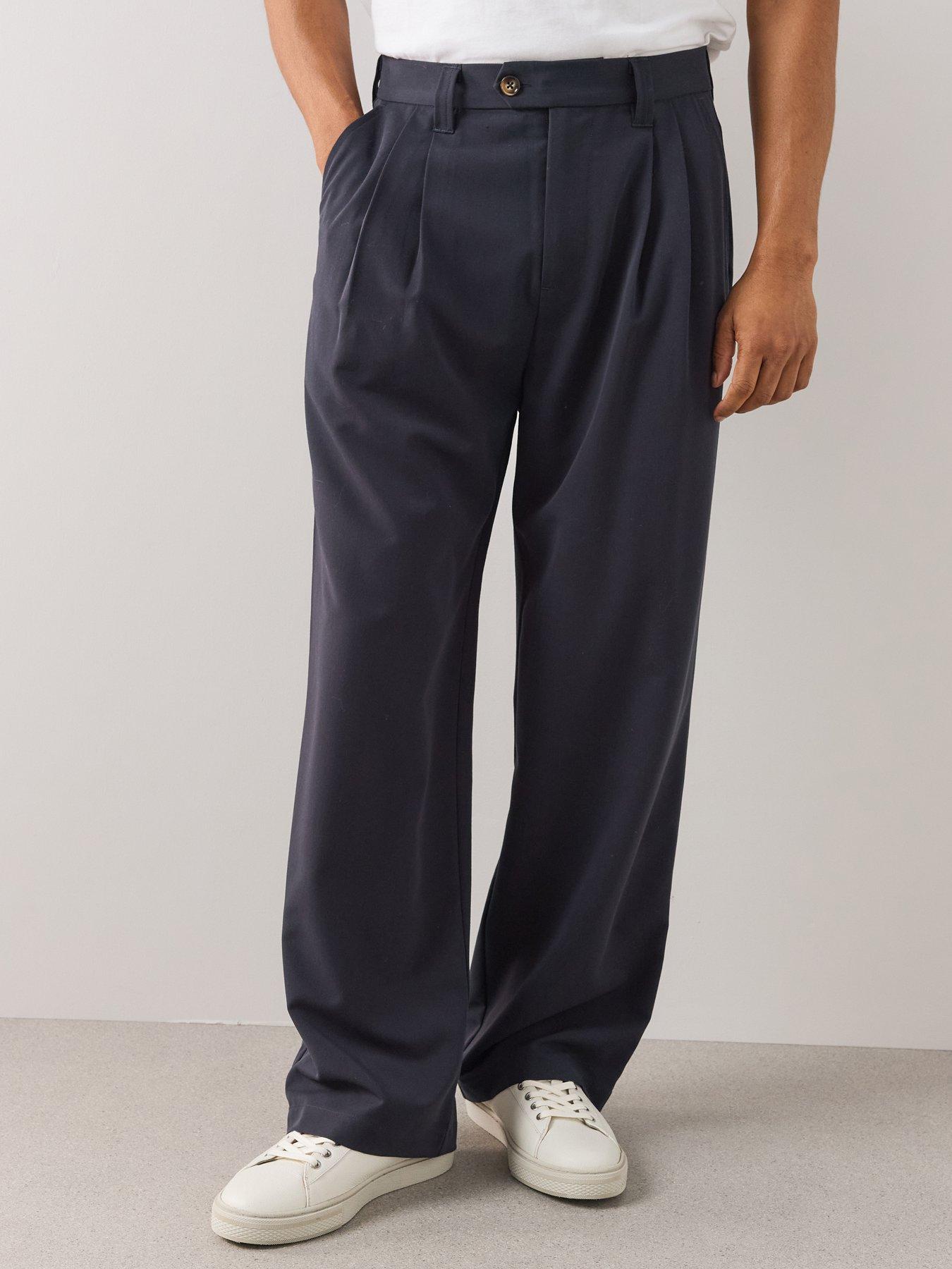 Image 4 of 6 of The Very Collection Mens Wool Blend Relaxed Fit Formal Trouser - Navy