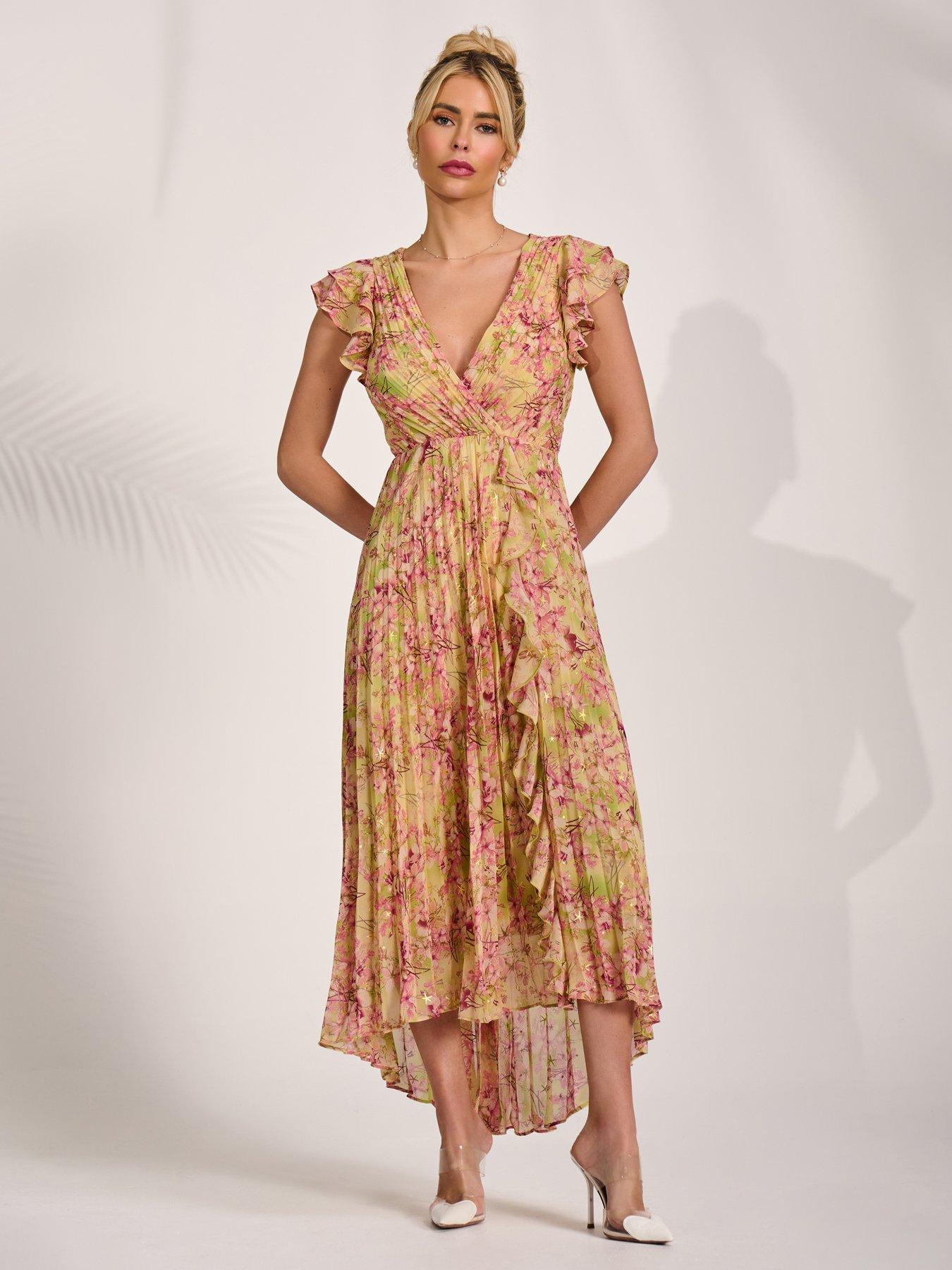 drape waist maxi dress Rinascimento Gathered Drape Waist Maxi Dress