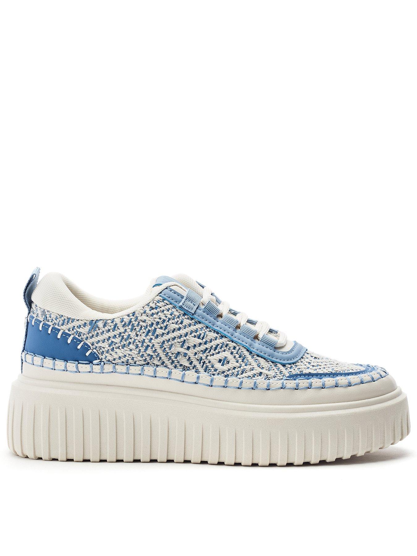 Moda In Pelle Barika Blue Porvair Chunky Textile Detail Trainer