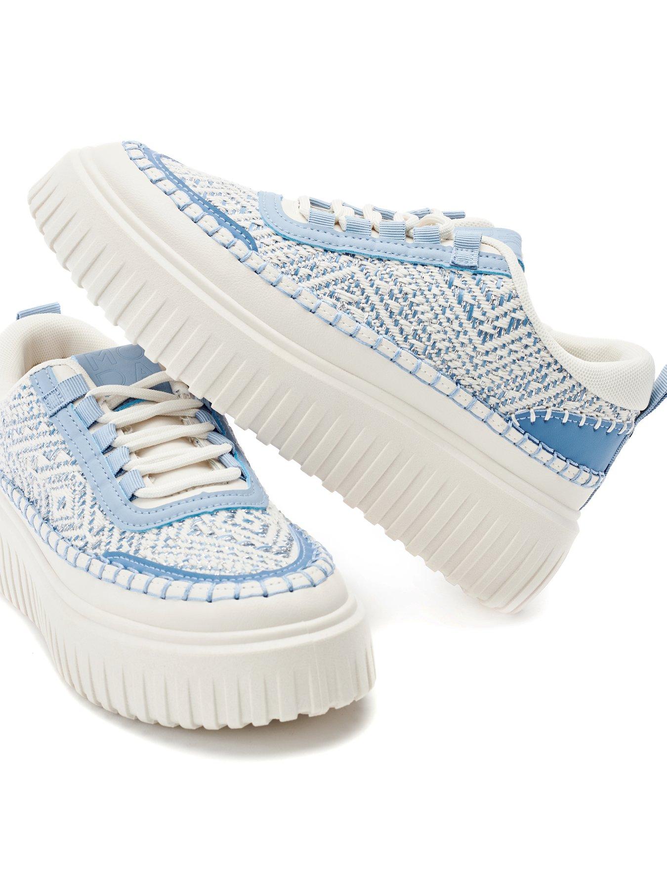 Image 3 of 4 of Moda In Pelle Barika Blue Porvair Chunky Textile Detail Trainer