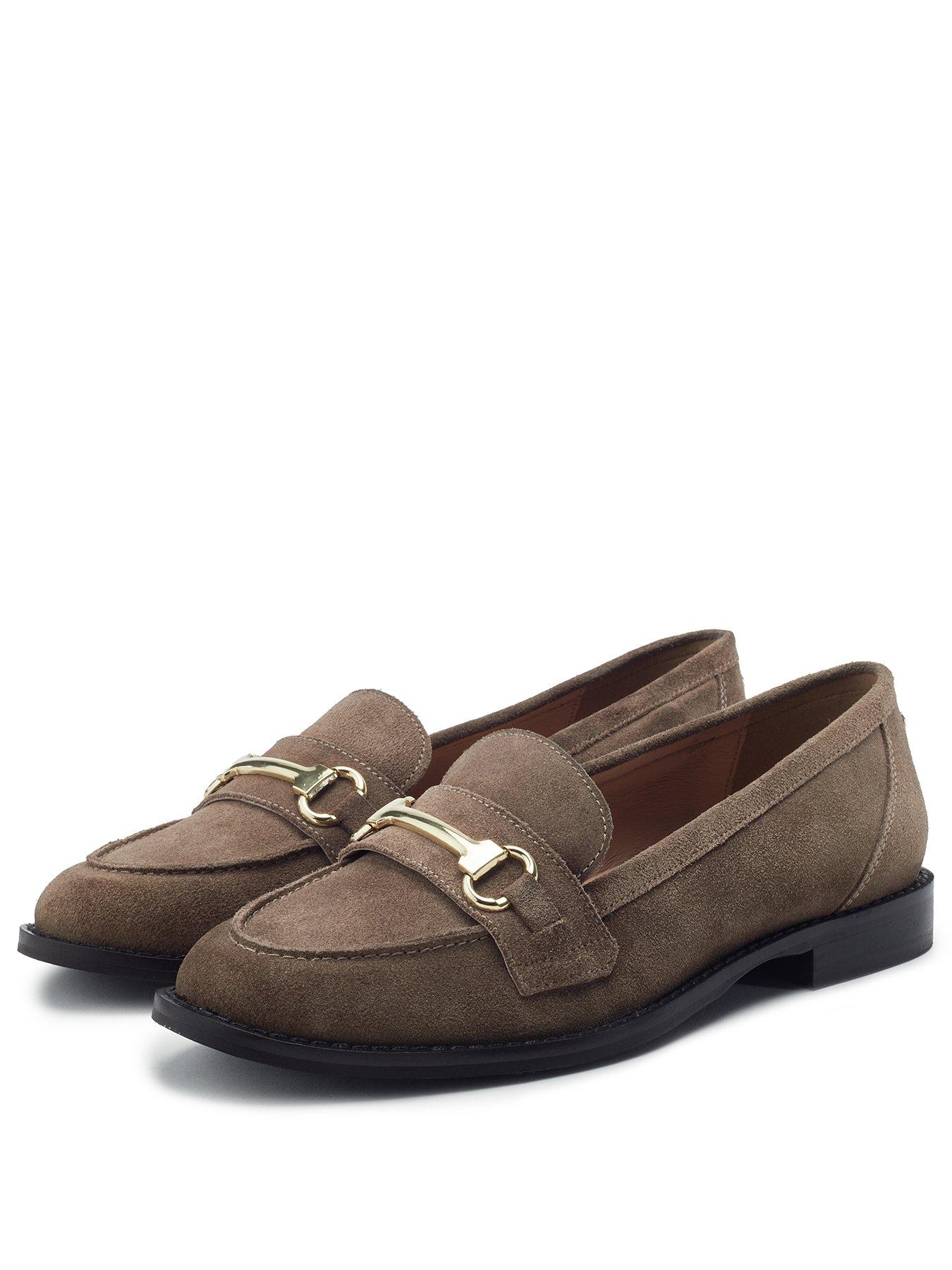 Image 2 of 3 of Moda In Pelle Elarra Taupe Suede Flat Snaffle Trime Loafer