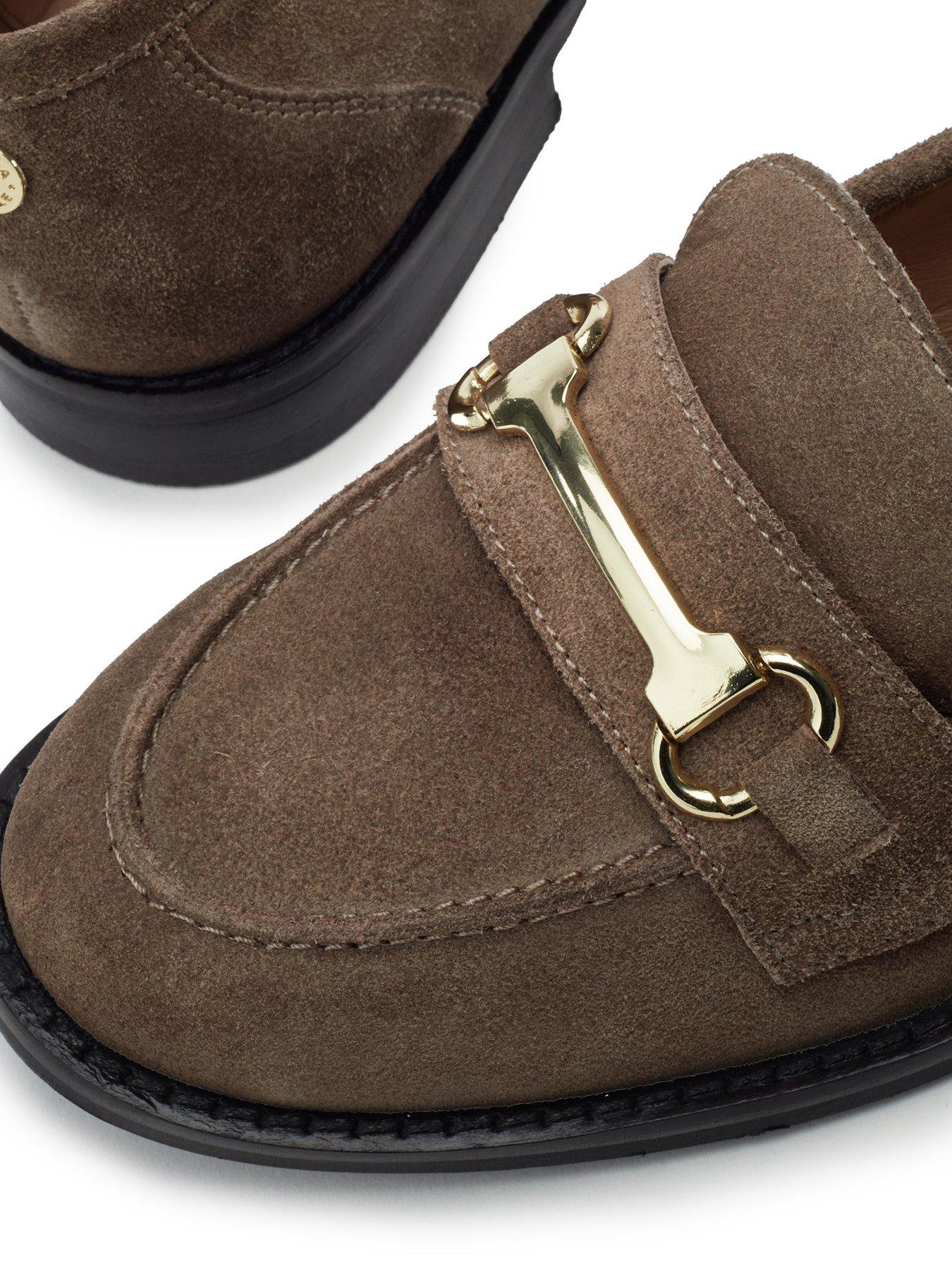 Image 3 of 3 of Moda In Pelle Elarra Taupe Suede Flat Snaffle Trime Loafer