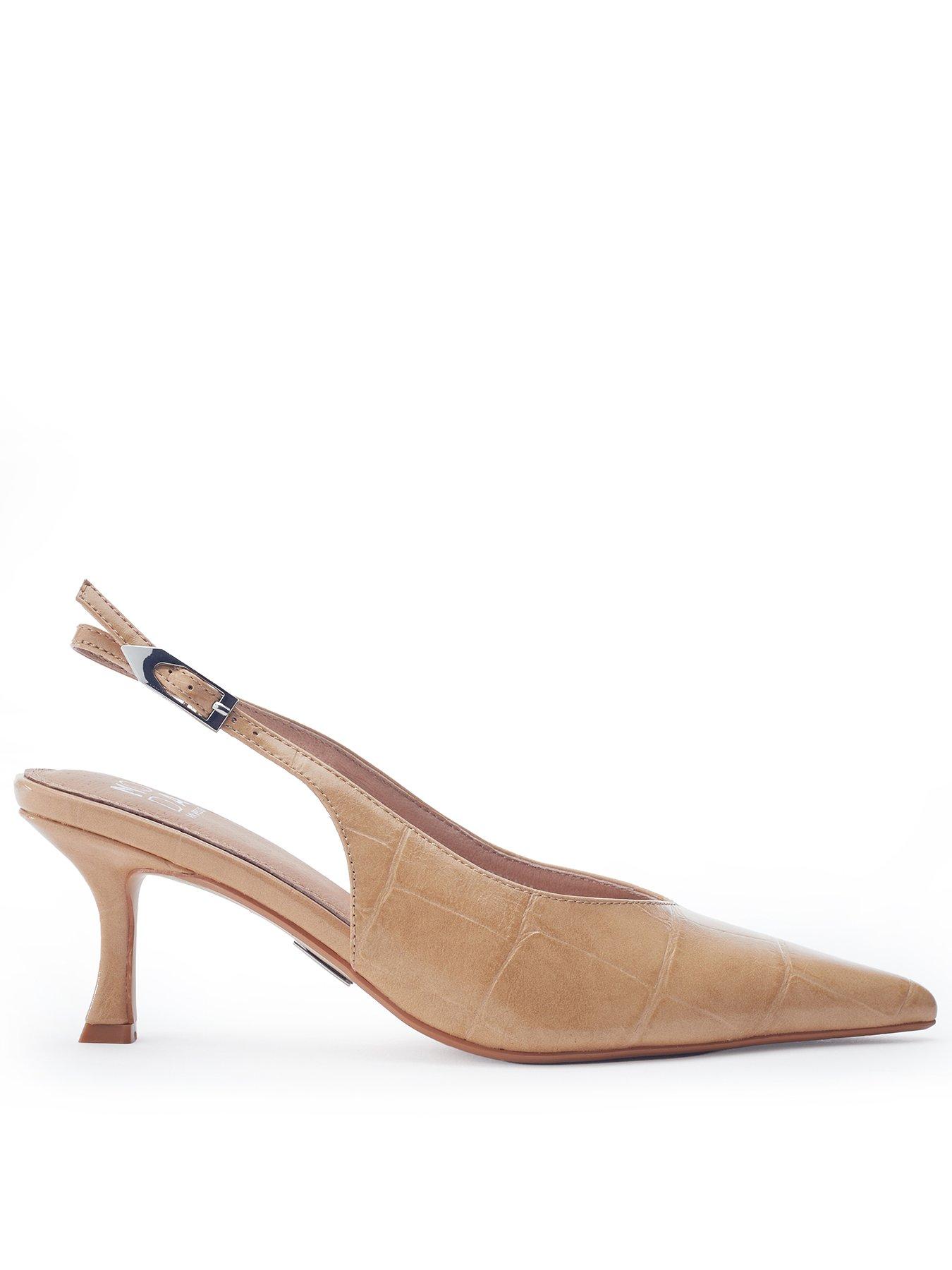 Image 1 of 4 of Moda In Pelle Gallia Camel Mocc Croc Pointed Toe Slingback