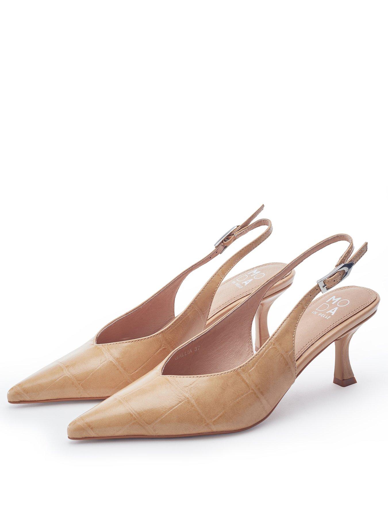 Image 2 of 4 of Moda In Pelle Gallia Camel Mocc Croc Pointed Toe Slingback