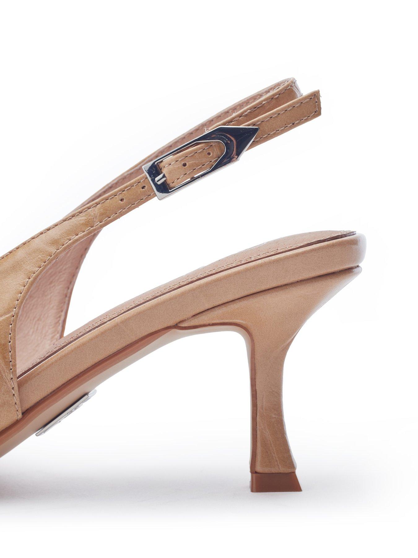 Image 4 of 4 of Moda In Pelle Gallia Camel Mocc Croc Pointed Toe Slingback