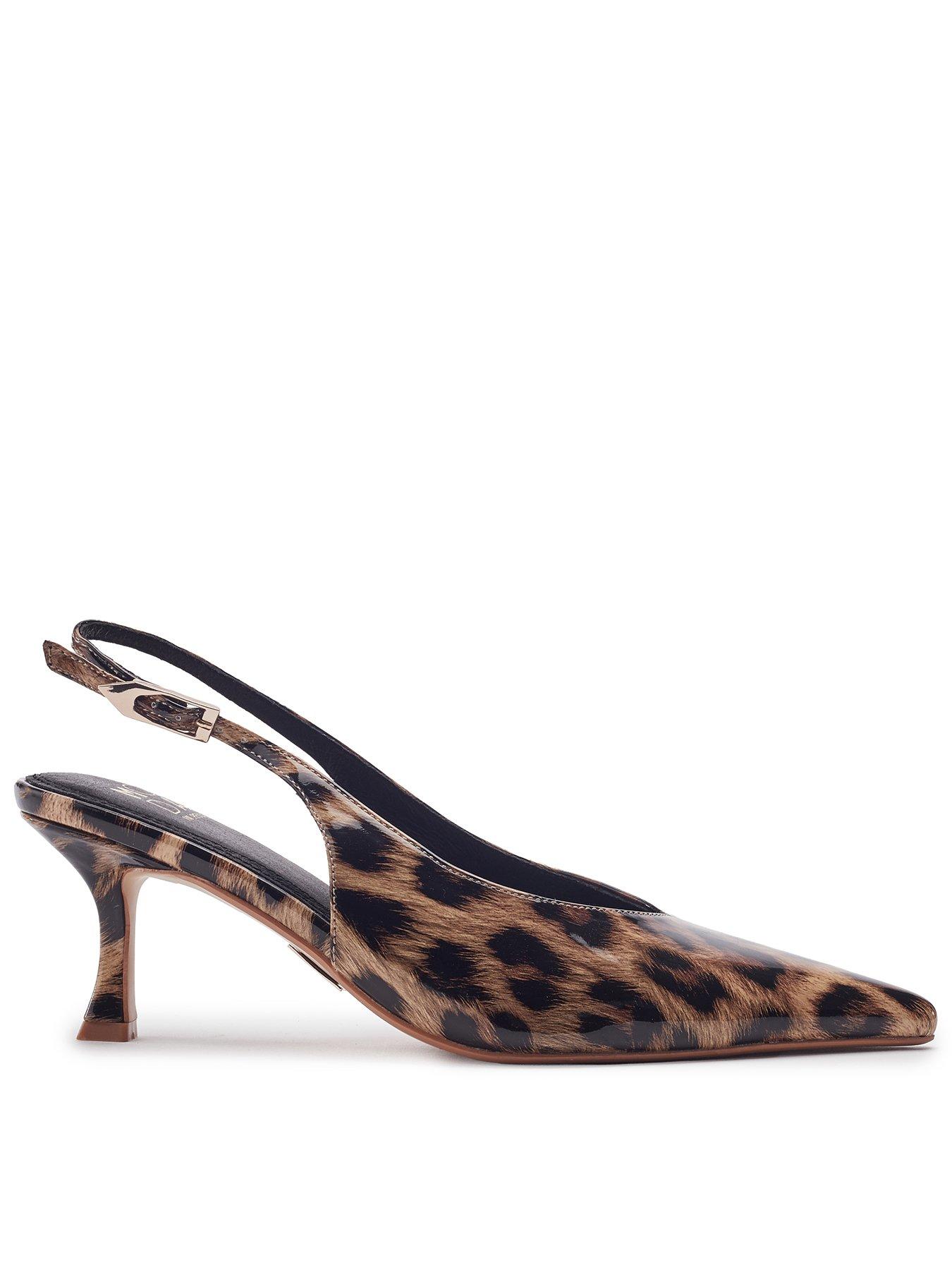 Image 1 of 4 of Moda In Pelle Gallia Pointed Toe Slingback - Leopard Patent