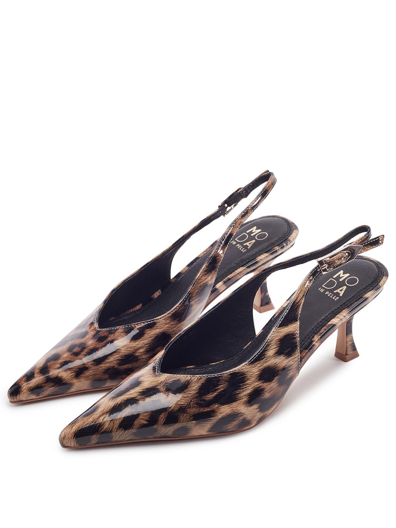 Image 2 of 4 of Moda In Pelle Gallia Pointed Toe Slingback - Leopard Patent