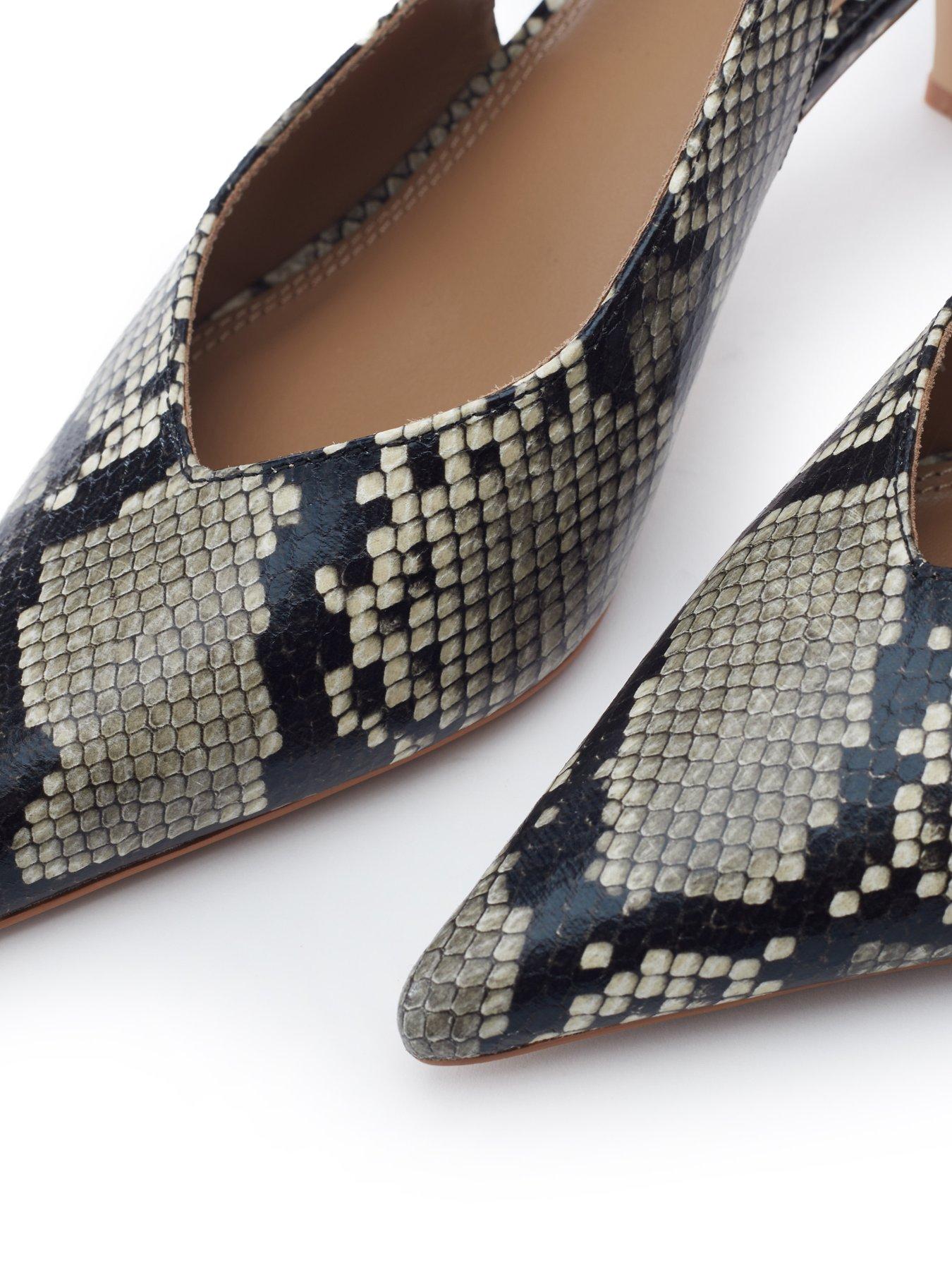 Image 3 of 4 of Moda In Pelle Gallia Grey Mix Snake Print Pointed Toe Slingback