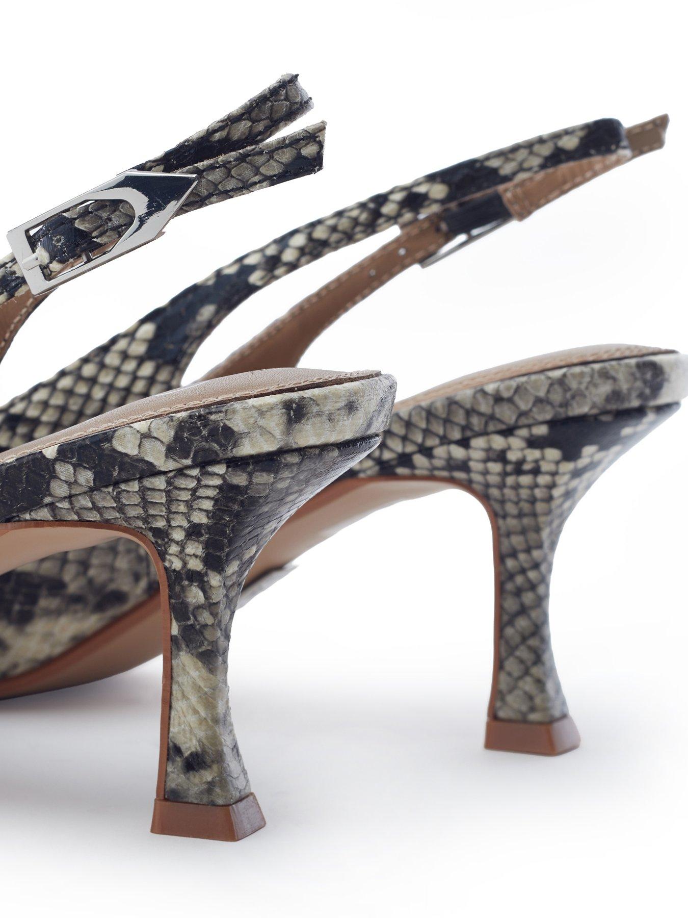 Image 4 of 4 of Moda In Pelle Gallia Grey Mix Snake Print Pointed Toe Slingback
