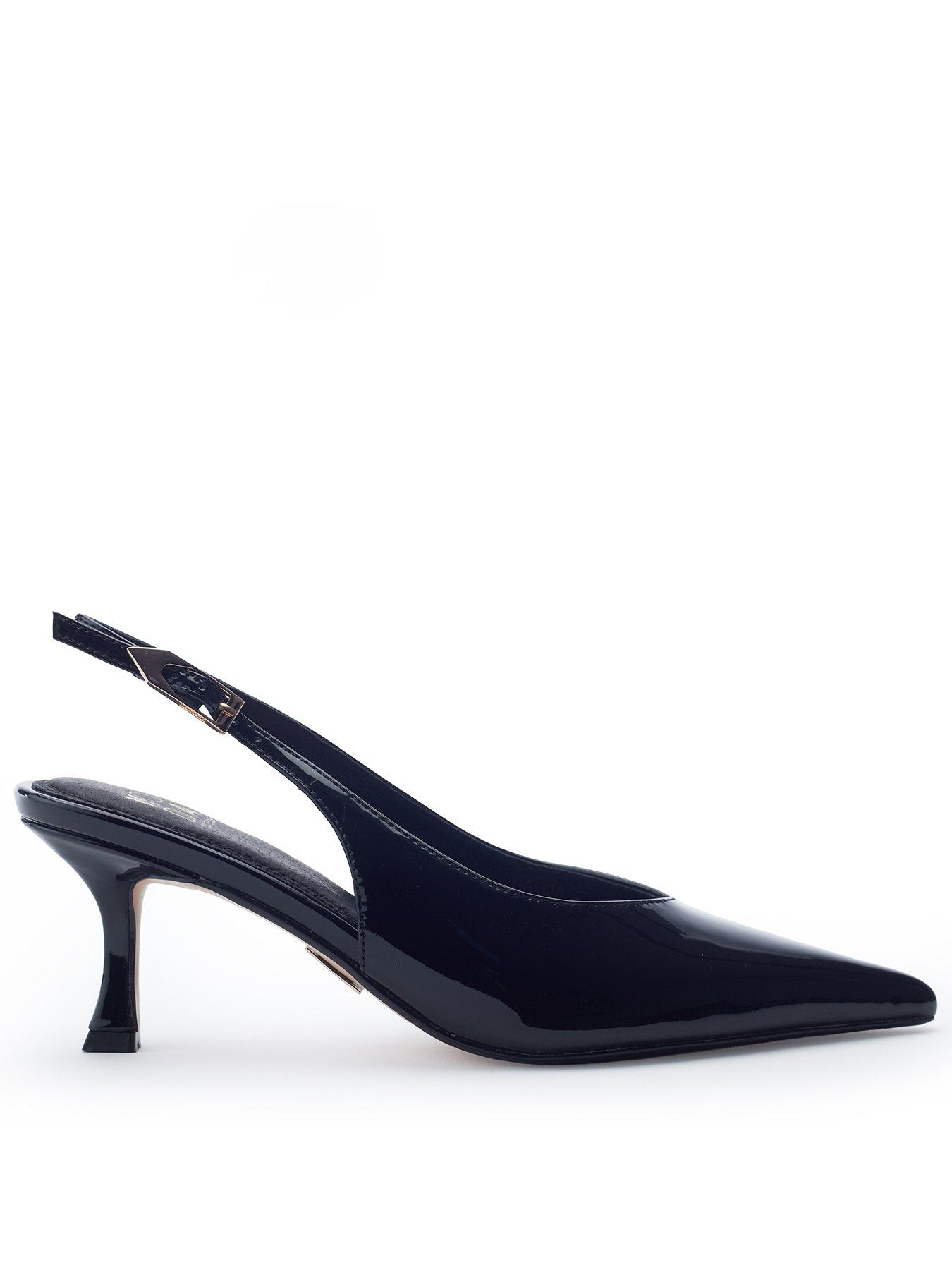 Image 1 of 4 of Moda In Pelle Gallia Black Patent Pointed Toe Slingback