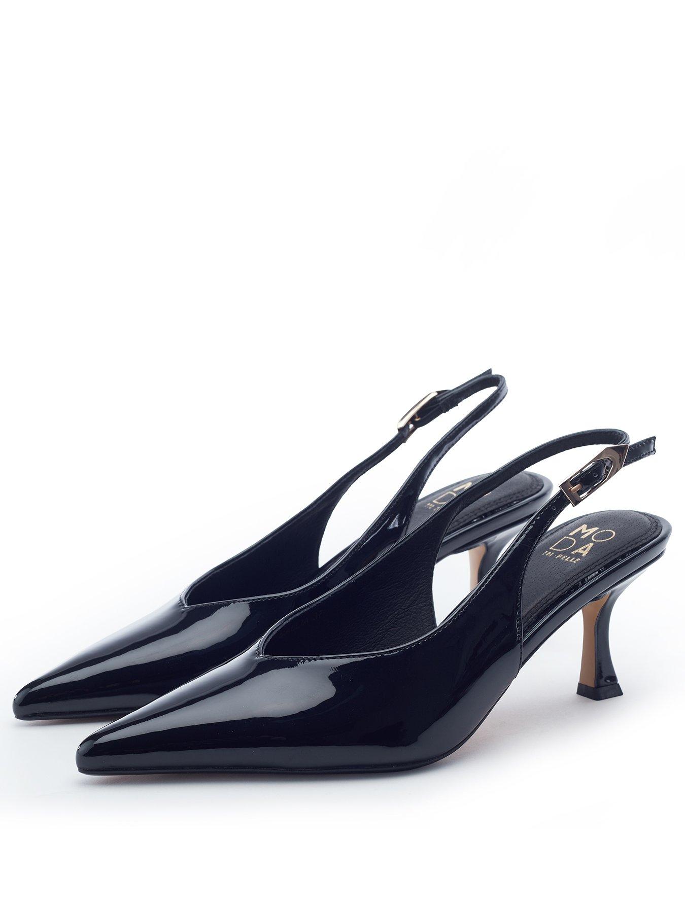 Image 2 of 4 of Moda In Pelle Gallia Black Patent Pointed Toe Slingback