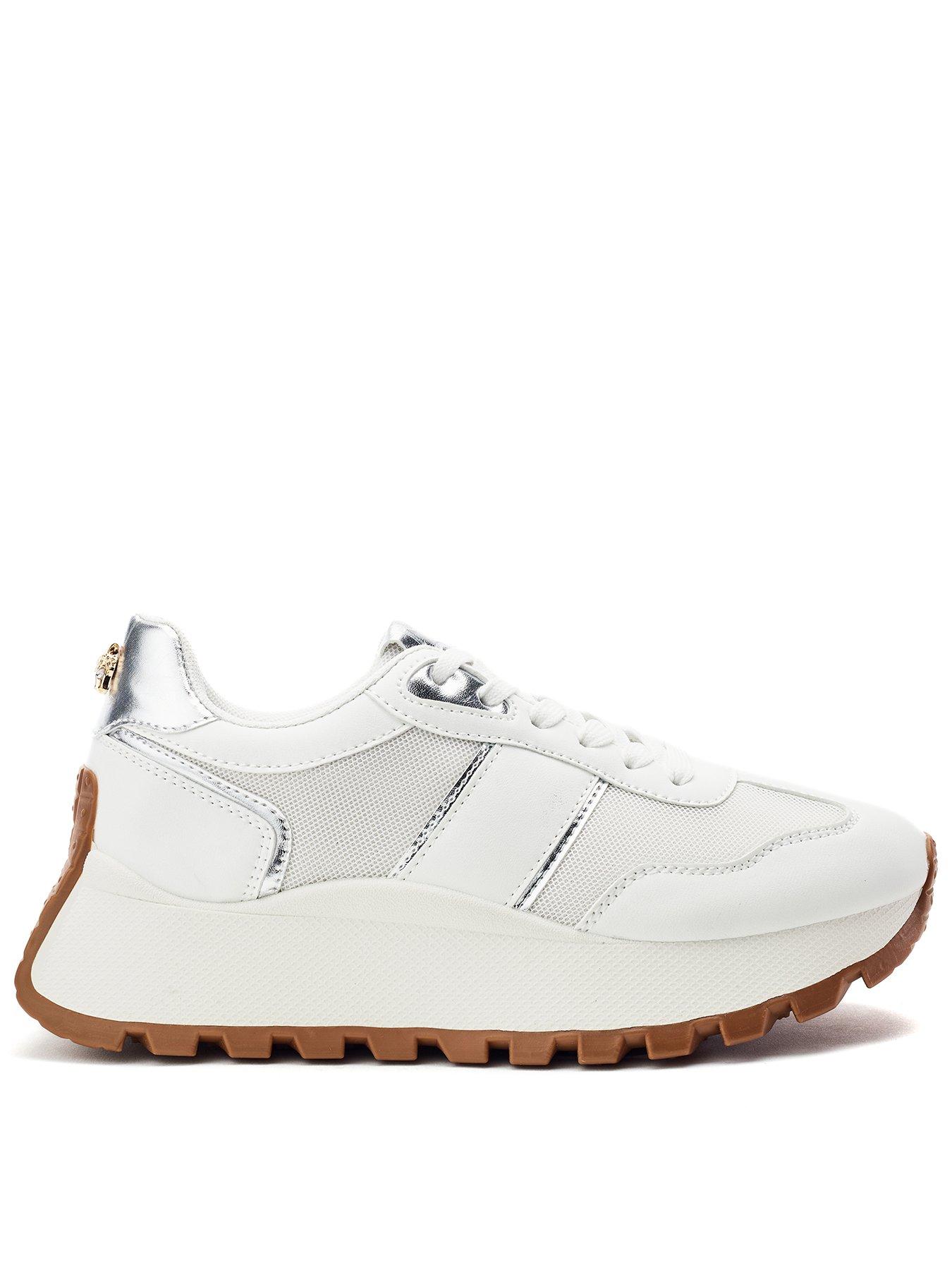 Moda In Pelle Demee White Porvair Chunky Multi Panel Trainer