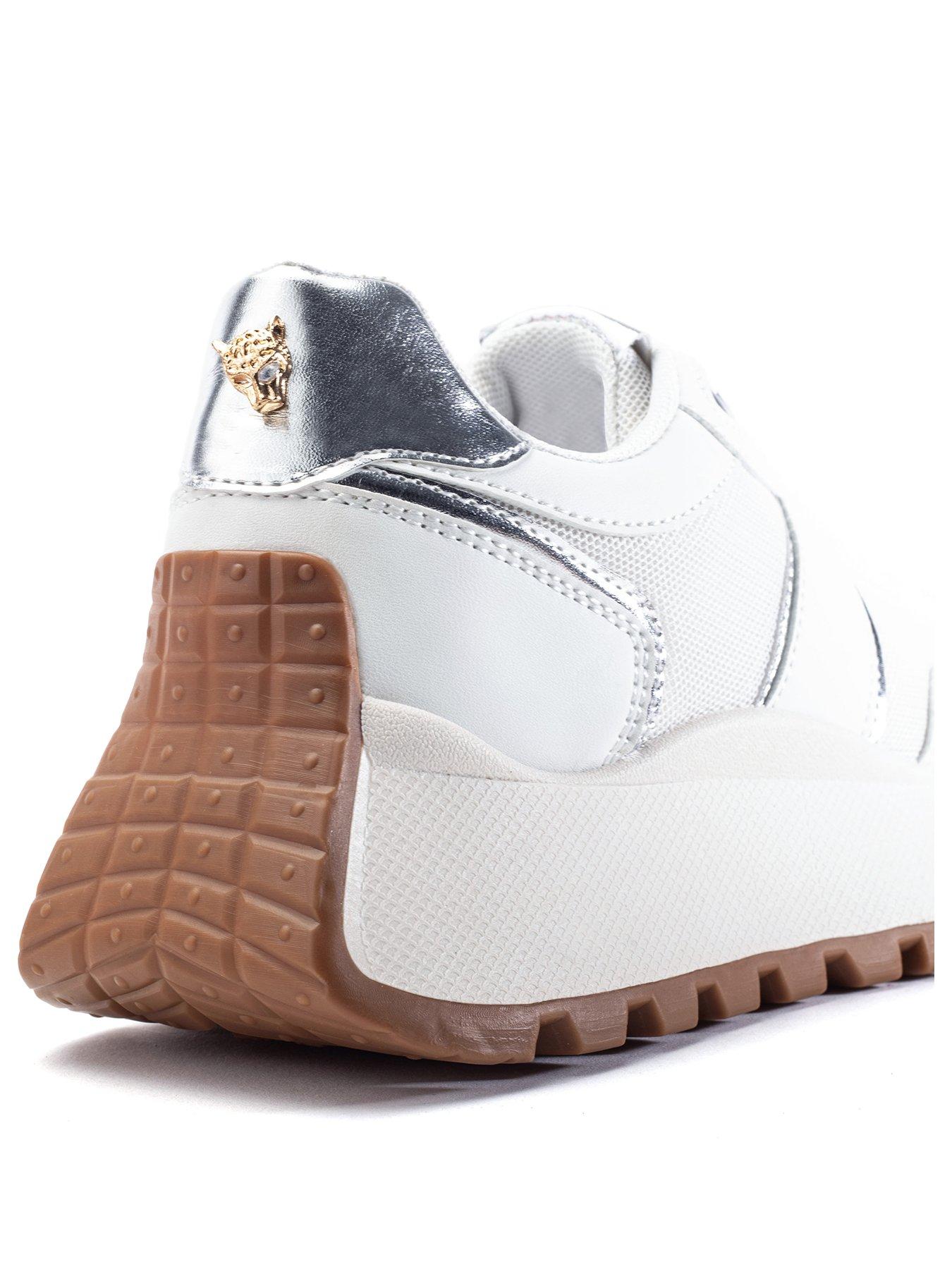 Image 2 of 3 of Moda In Pelle Demee White Porvair Chunky Multi Panel Trainer