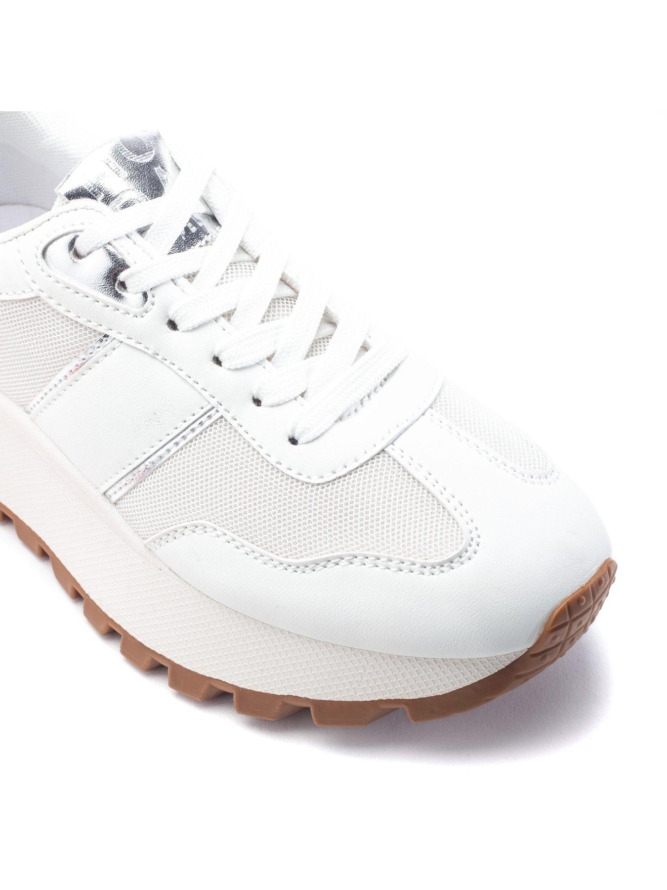 Image 3 of 3 of Moda In Pelle Demee White Porvair Chunky Multi Panel Trainer