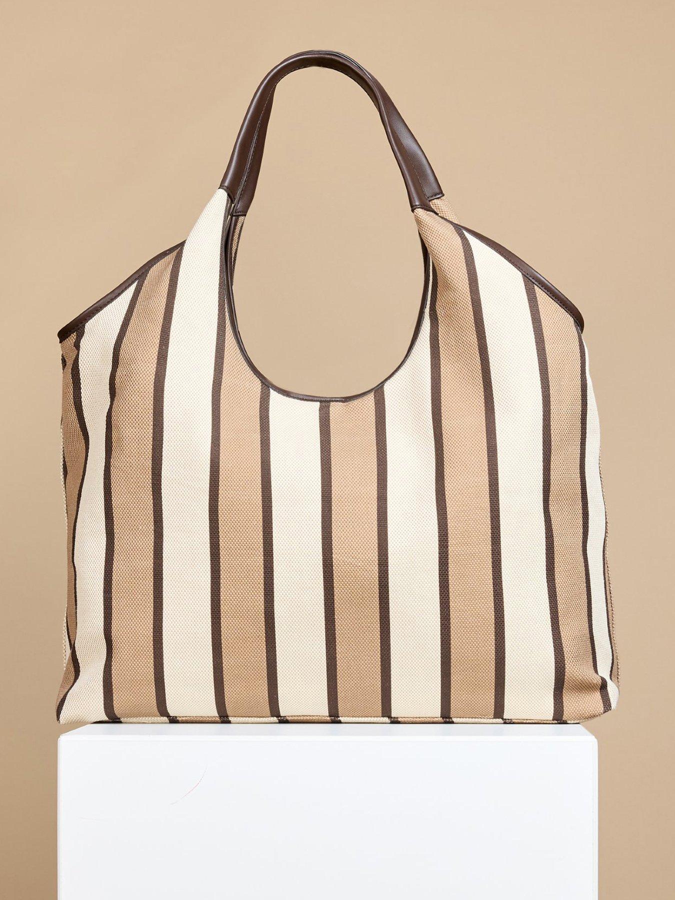 Little Mistress Neutral Stripe Bag