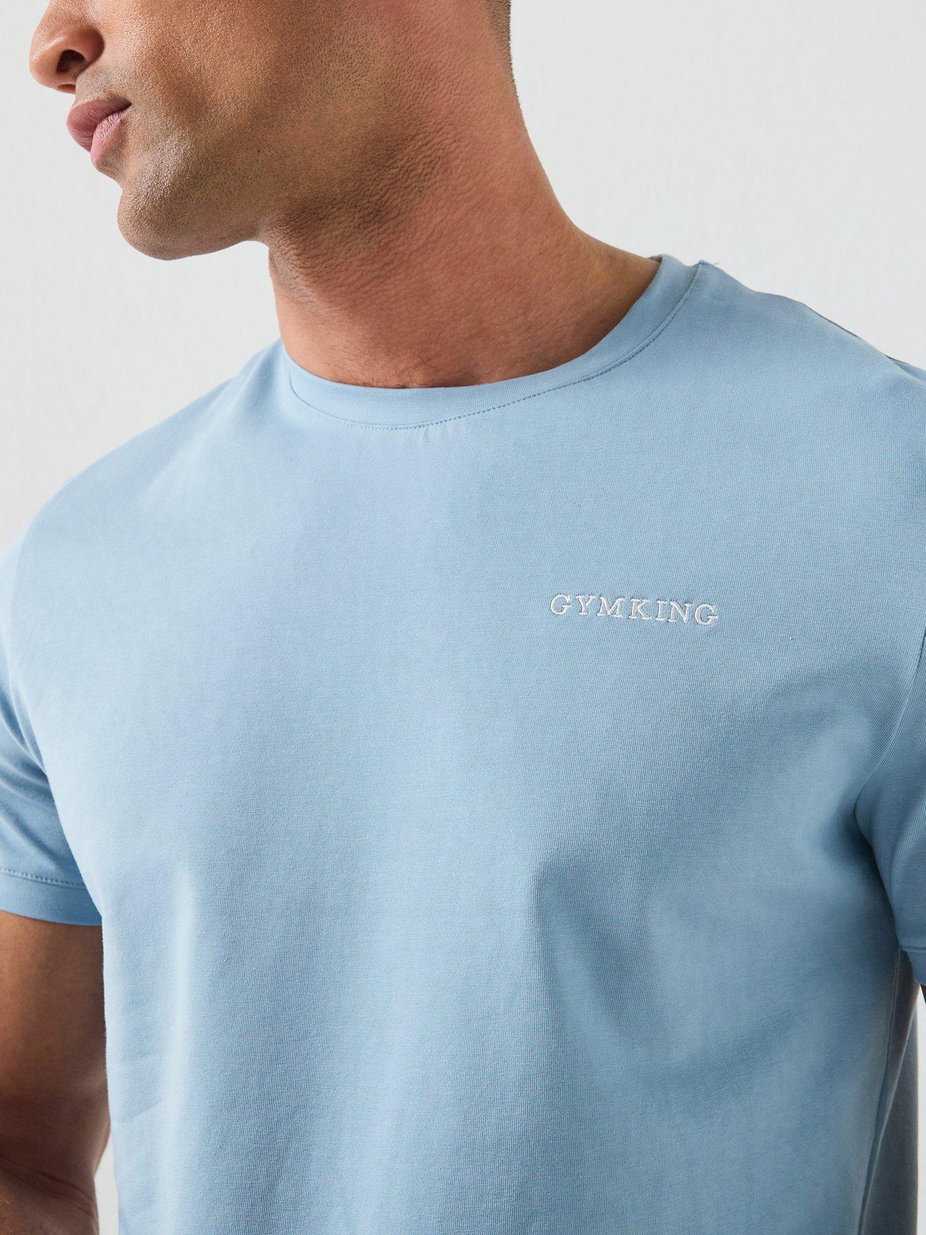 Image 4 of 5 of Gym King Mens Fundamental Linear T-Shirt - Blue